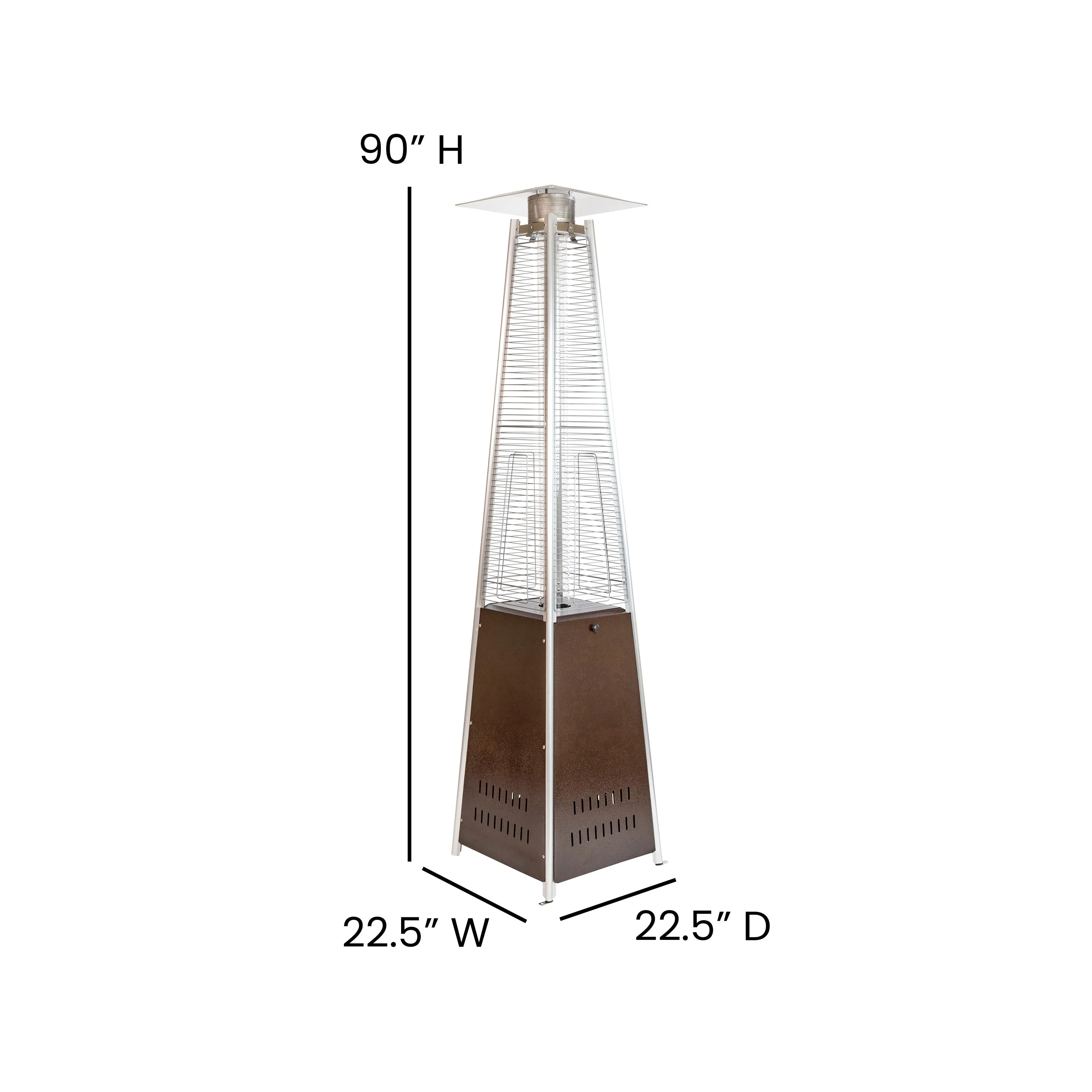 Sol Patio Outdoor Heating-Stainless Steel Pyramid 42,000 BTU Propane Heater with Wheels for Commercial & Residential Use - Image 5