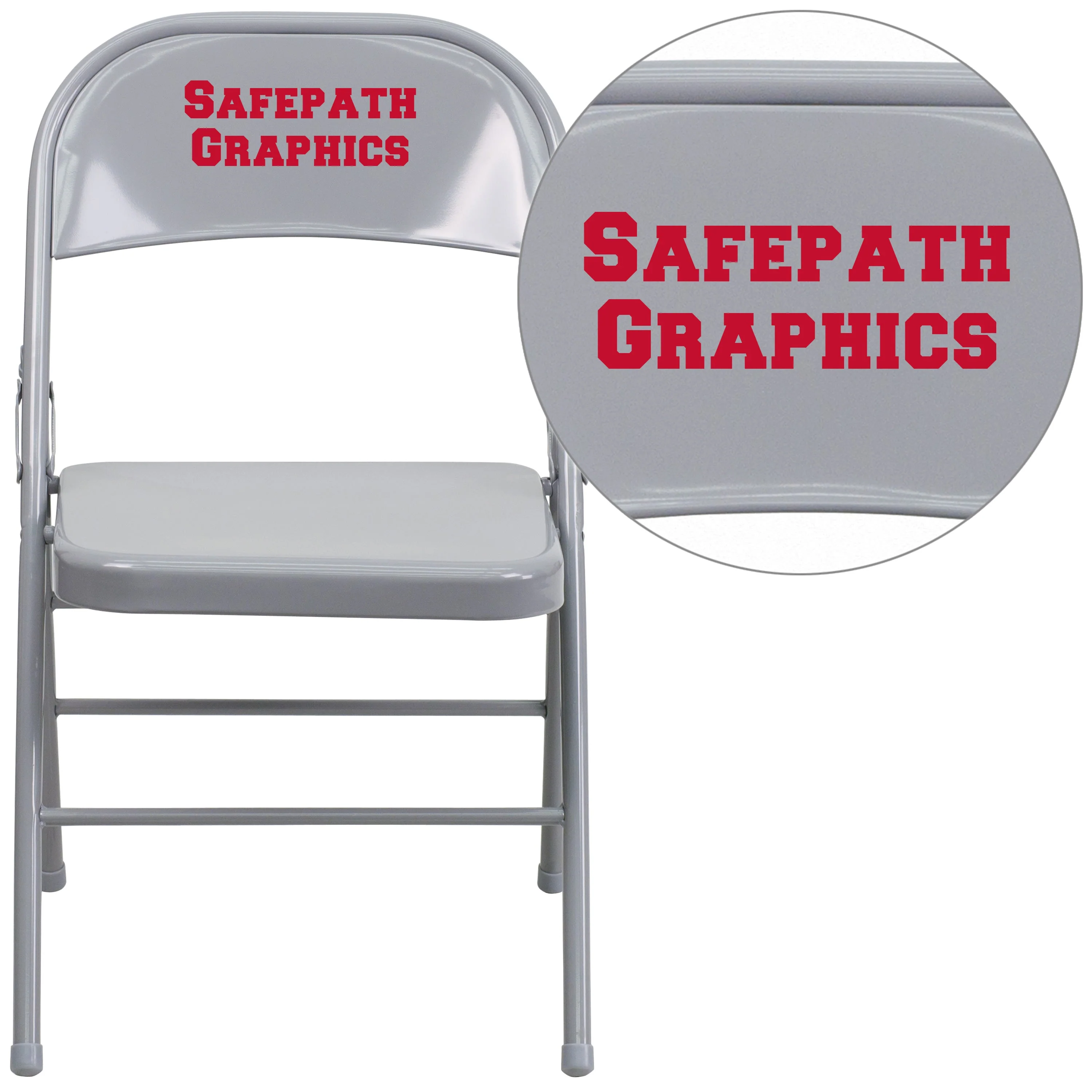 Personalized HERCULES Series Triple Braced & Double Hinged Metal Folding Chair - Image 3