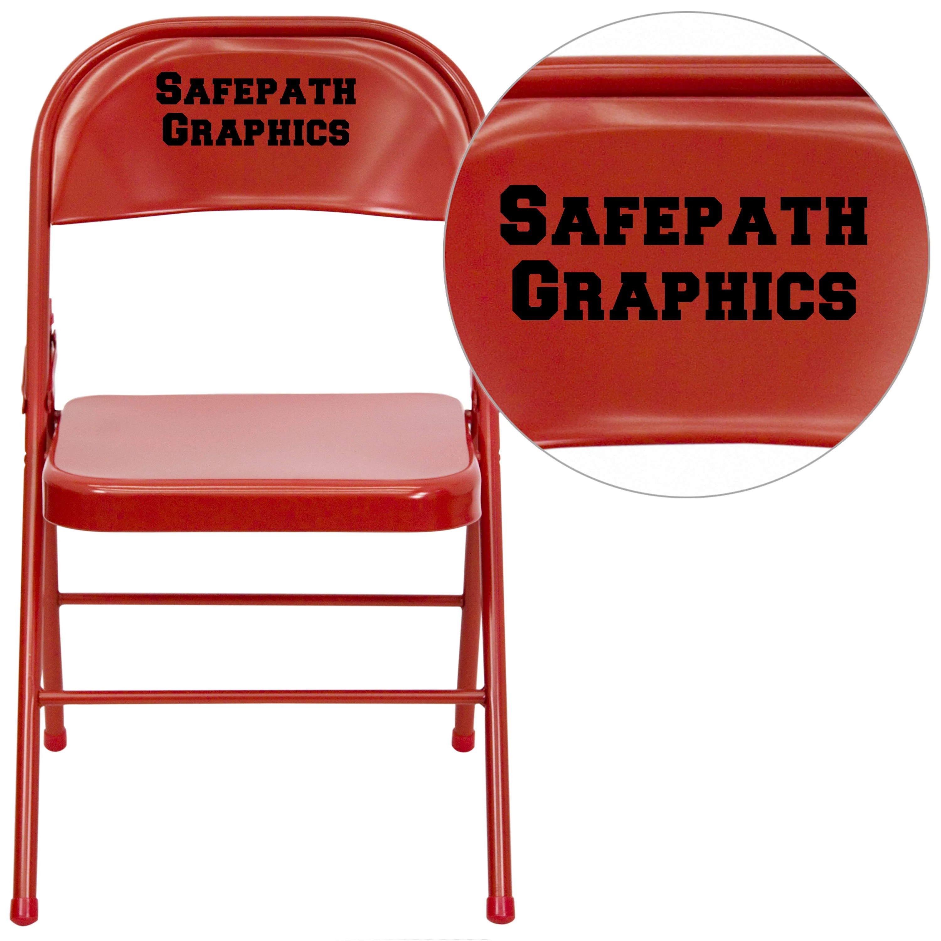 Personalized HERCULES Series Triple Braced & Double Hinged Metal Folding Chair - Image 7