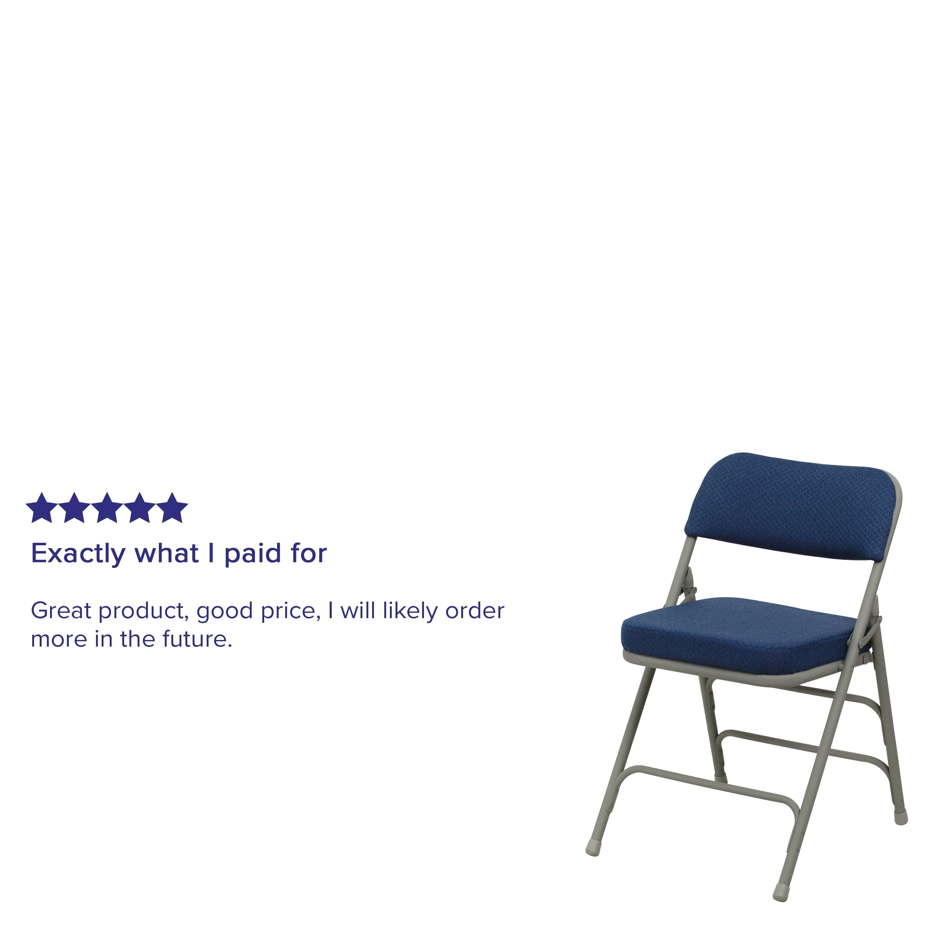 HERCULES Series 18.5"W Premium Curved Triple Braced & Double Hinged Fabric Upholstered Metal Folding Chair - Image 16