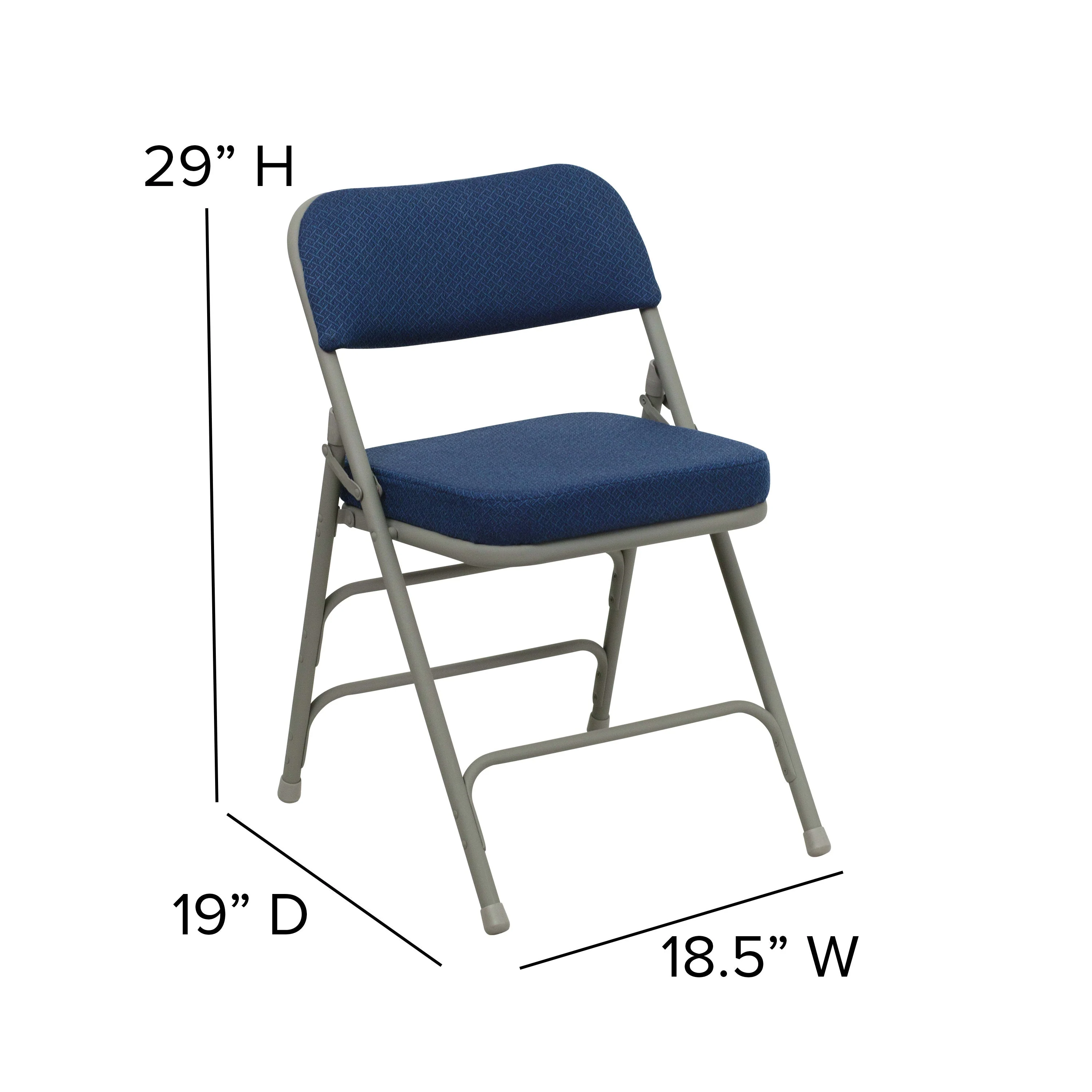 HERCULES Series 18.5"W Premium Curved Triple Braced & Double Hinged Fabric Upholstered Metal Folding Chair - Image 18