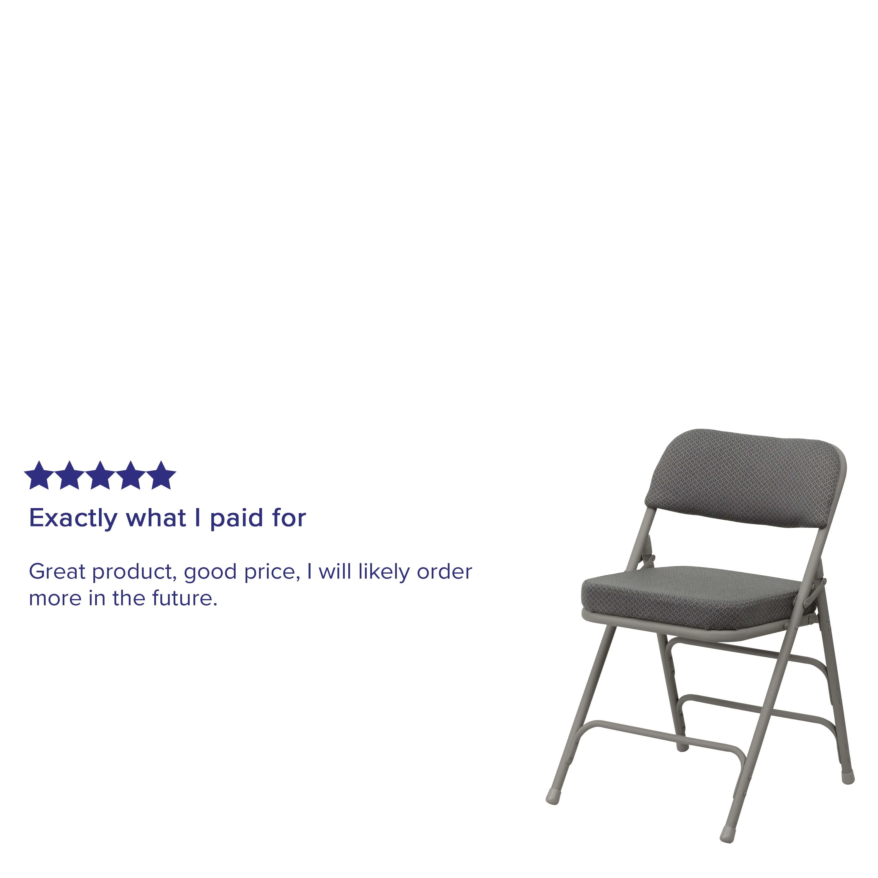 HERCULES Series 18.5"W Premium Curved Triple Braced & Double Hinged Fabric Upholstered Metal Folding Chair - Image 28