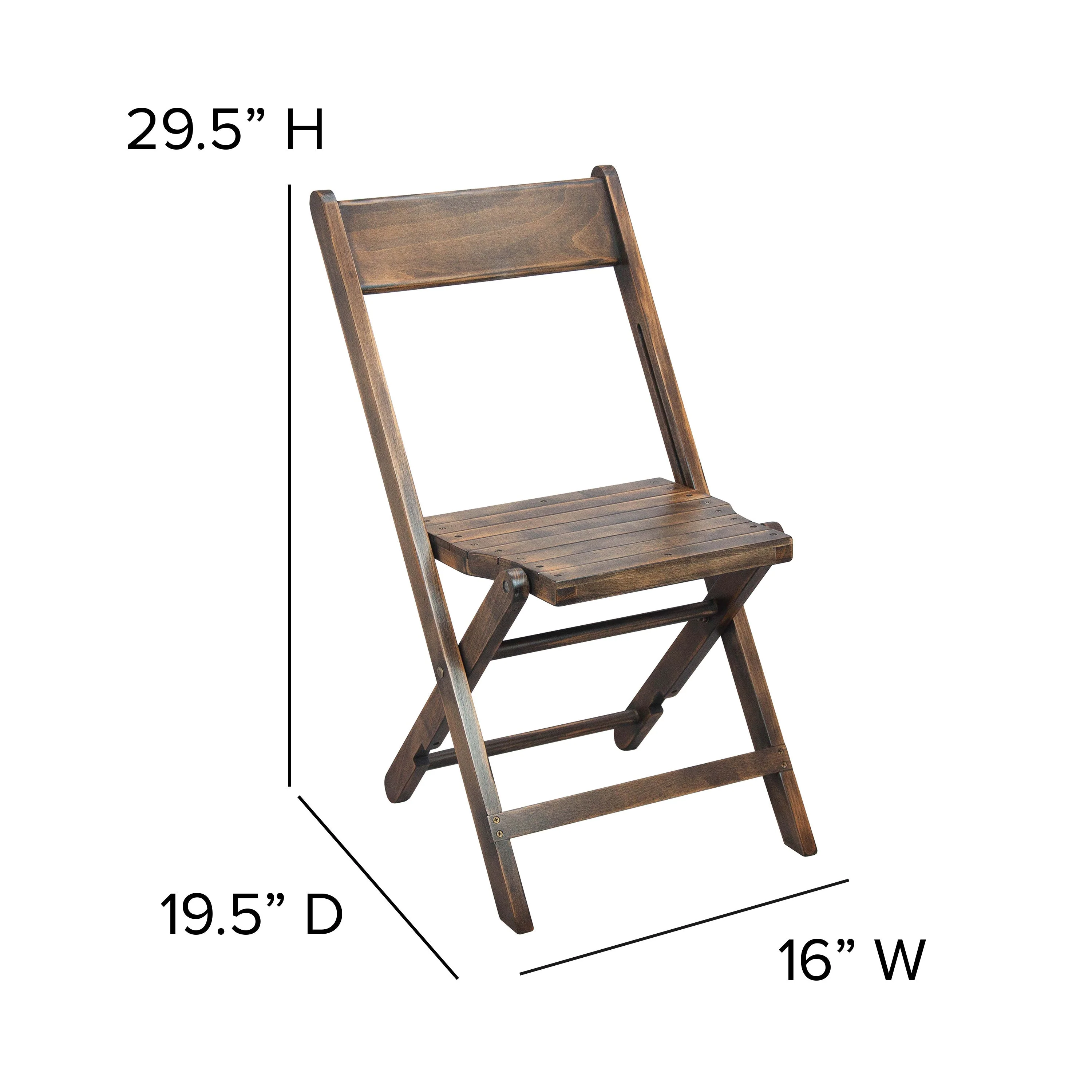 Slatted Wood Folding Special Event Chair, Set of 4 - Image 7
