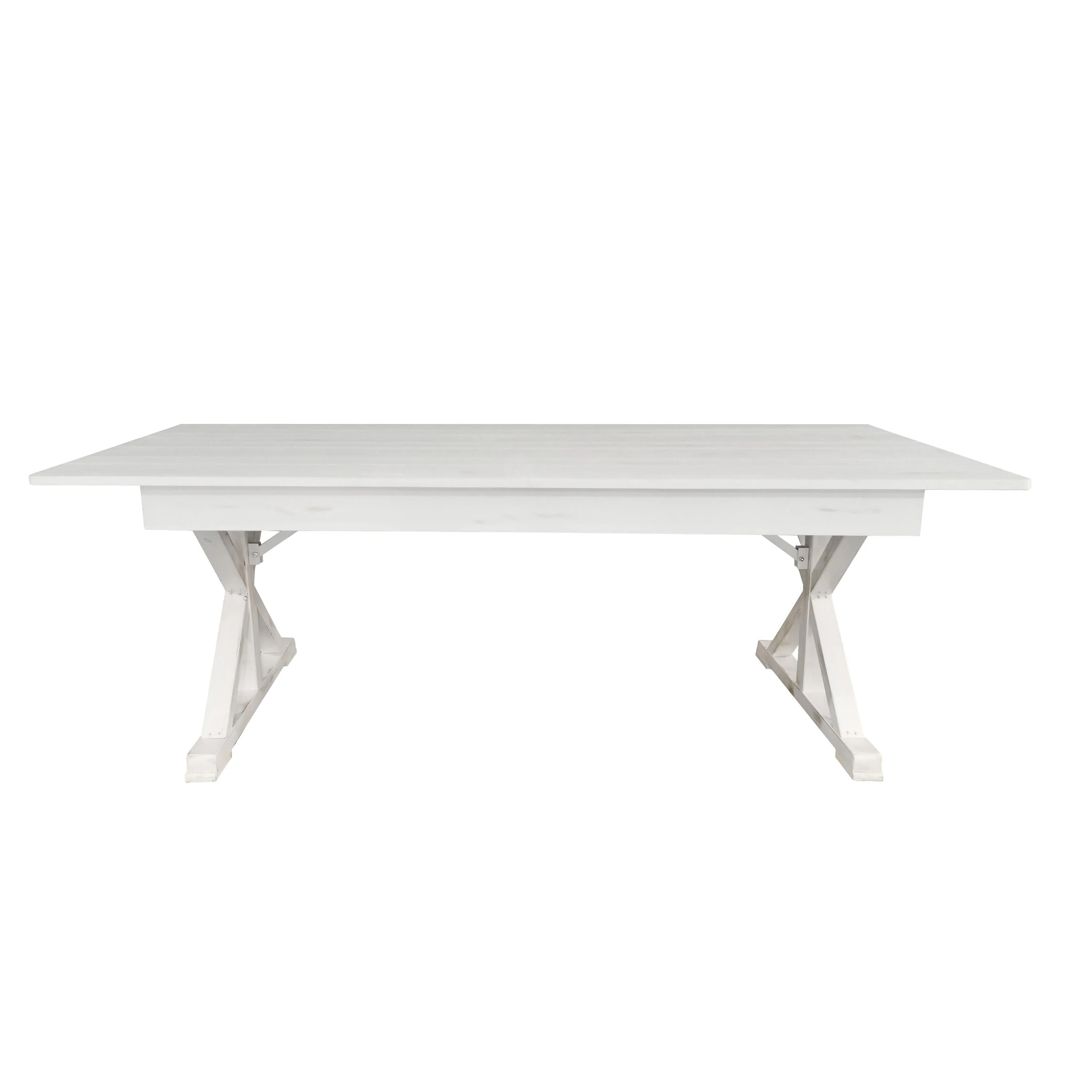 HERCULES 7' x 40" Rectangular Solid Pine Folding Farm Table with X Legs - Image 10