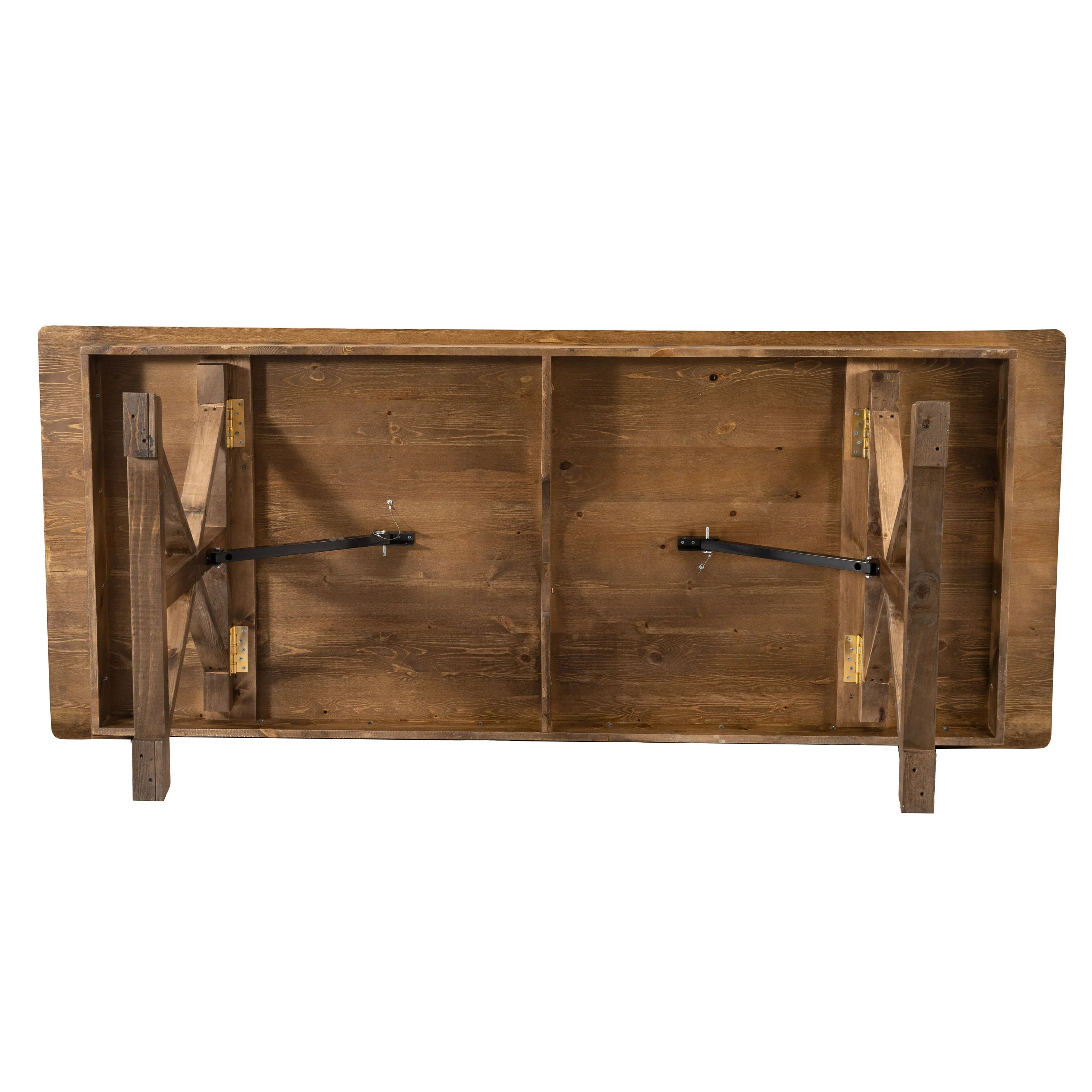 HERCULES 7' x 40" Rectangular Solid Pine Folding Farm Table with X Legs - Image 26