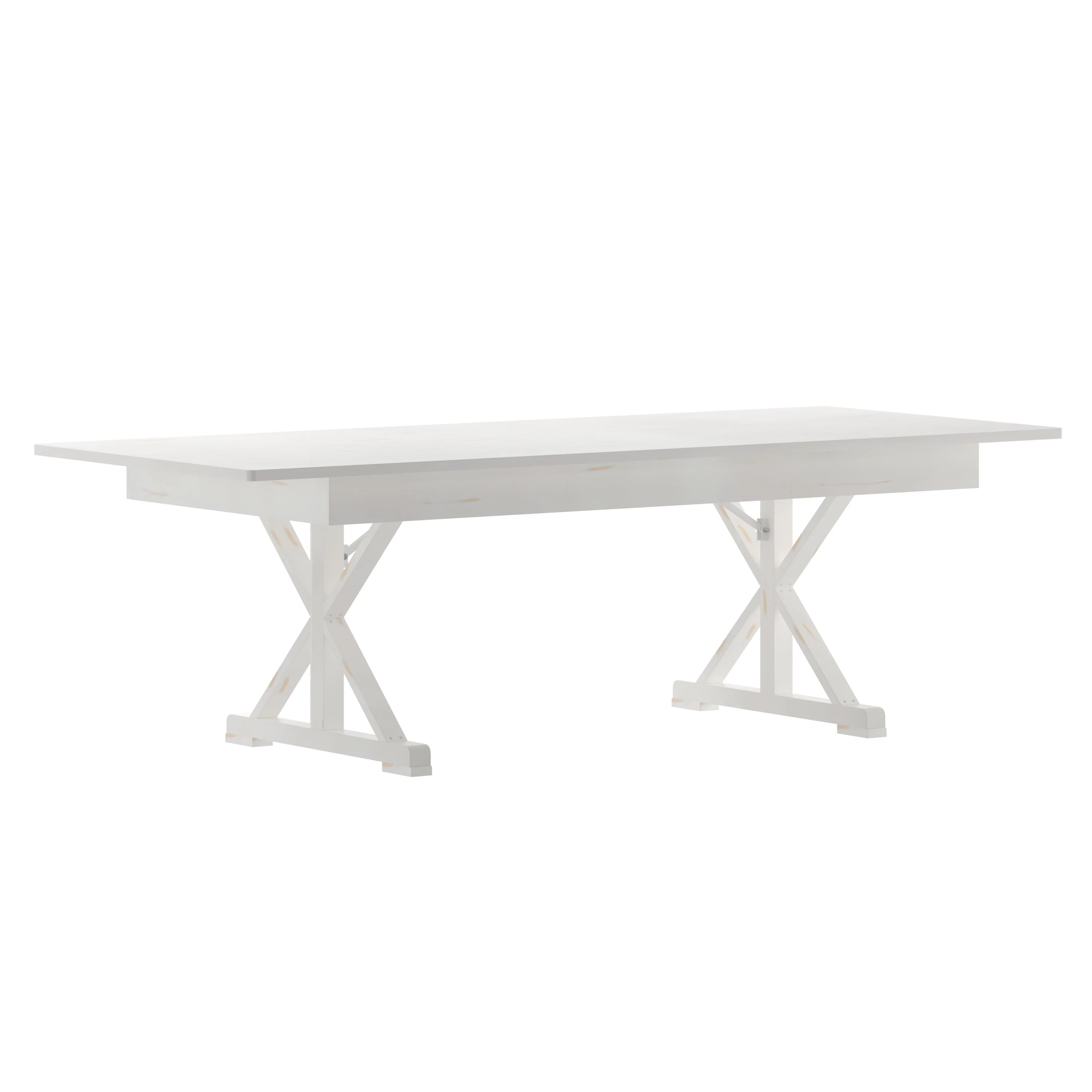 HERCULES 8' x 40" Rectangular Solid Pine Folding Farm Table with X Legs - Image 15