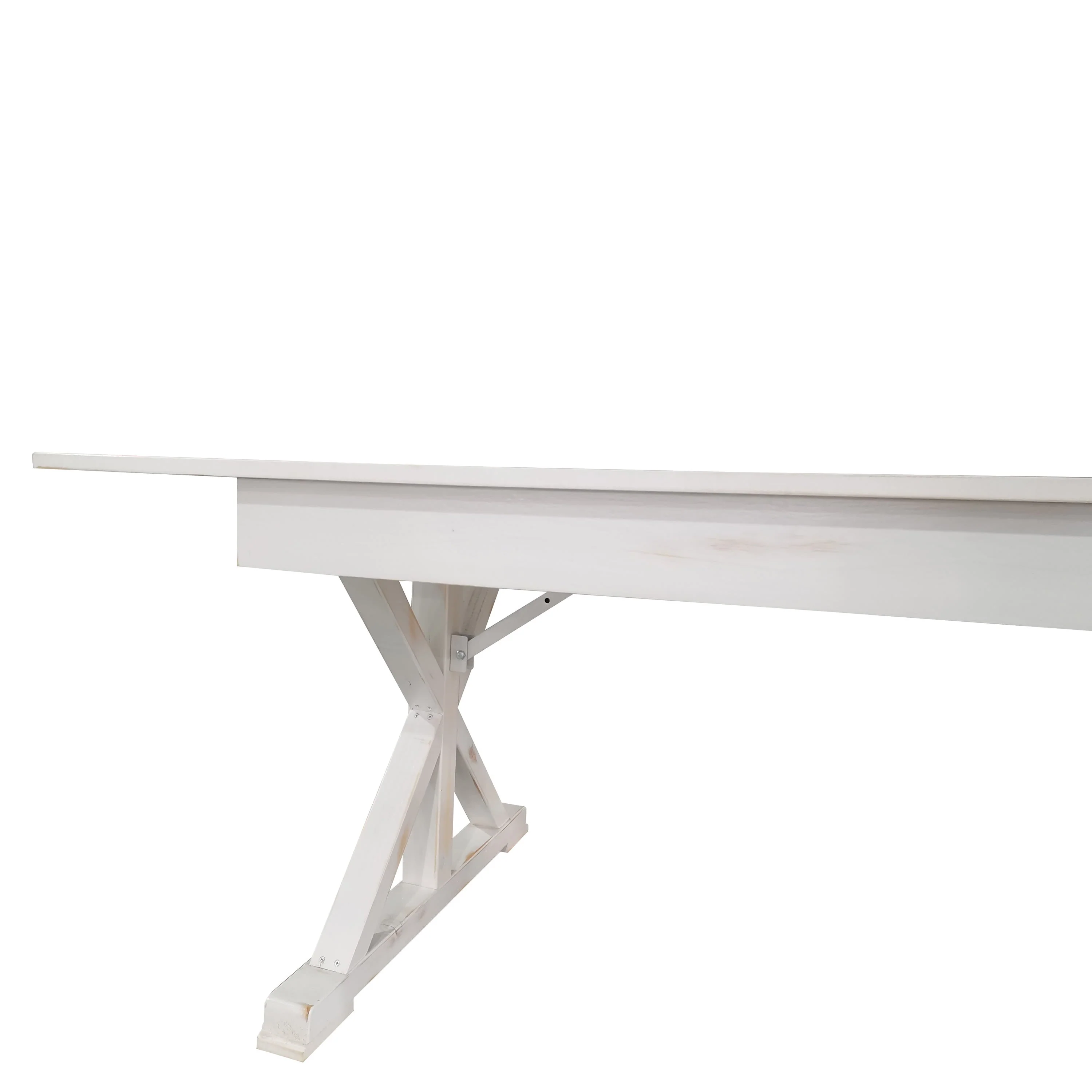 HERCULES 8' x 40" Rectangular Solid Pine Folding Farm Table with X Legs - Image 27