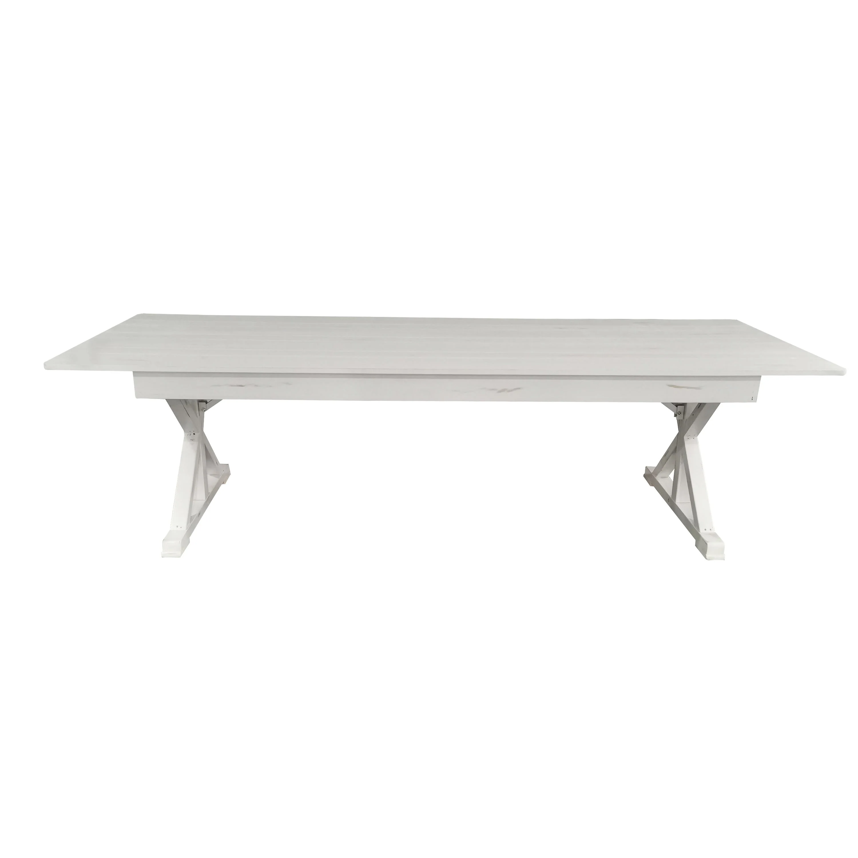 HERCULES 9' x 40" Rectangular Solid Pine Folding Farm Table with X Legs - Image 10