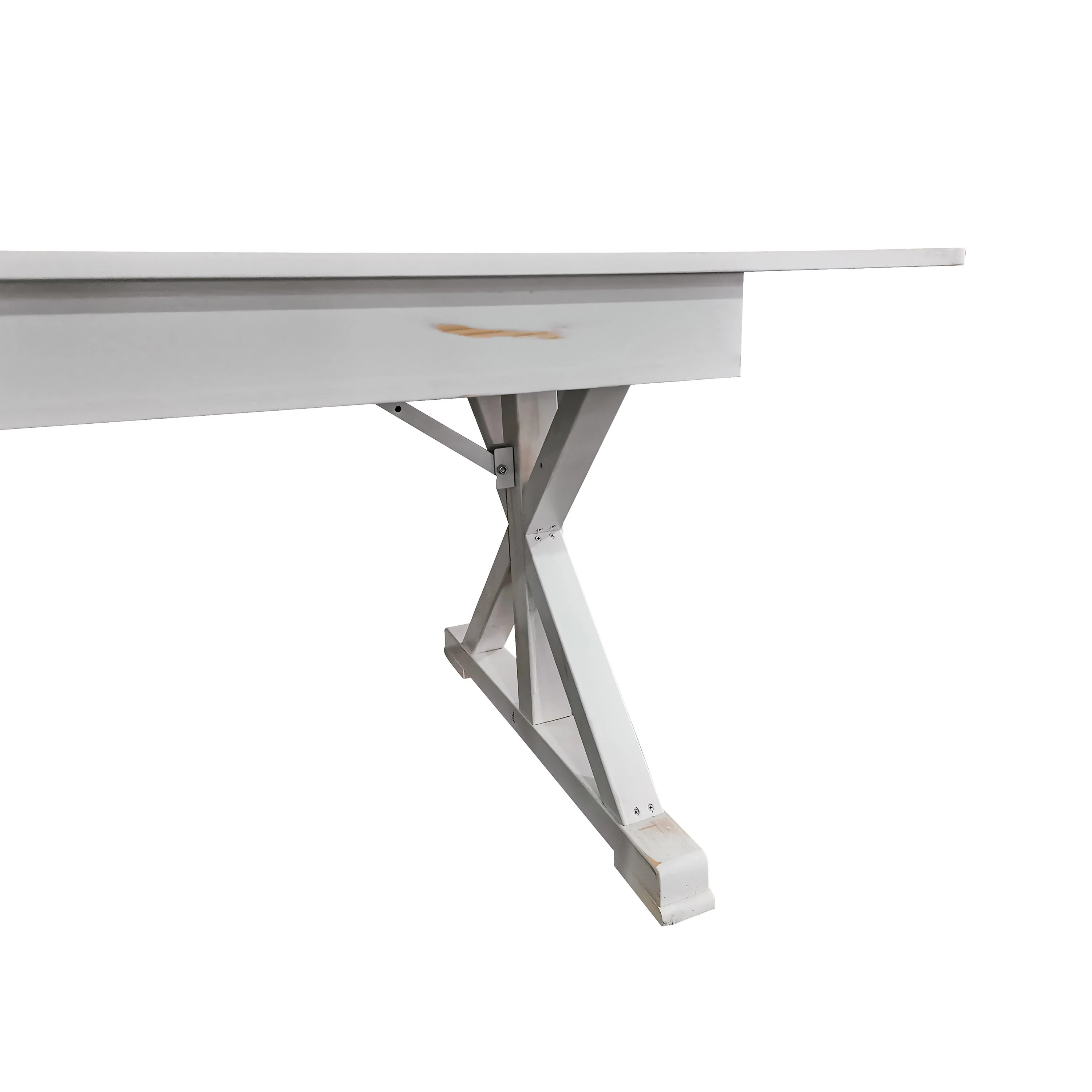 HERCULES 9' x 40" Rectangular Solid Pine Folding Farm Table with X Legs - Image 13