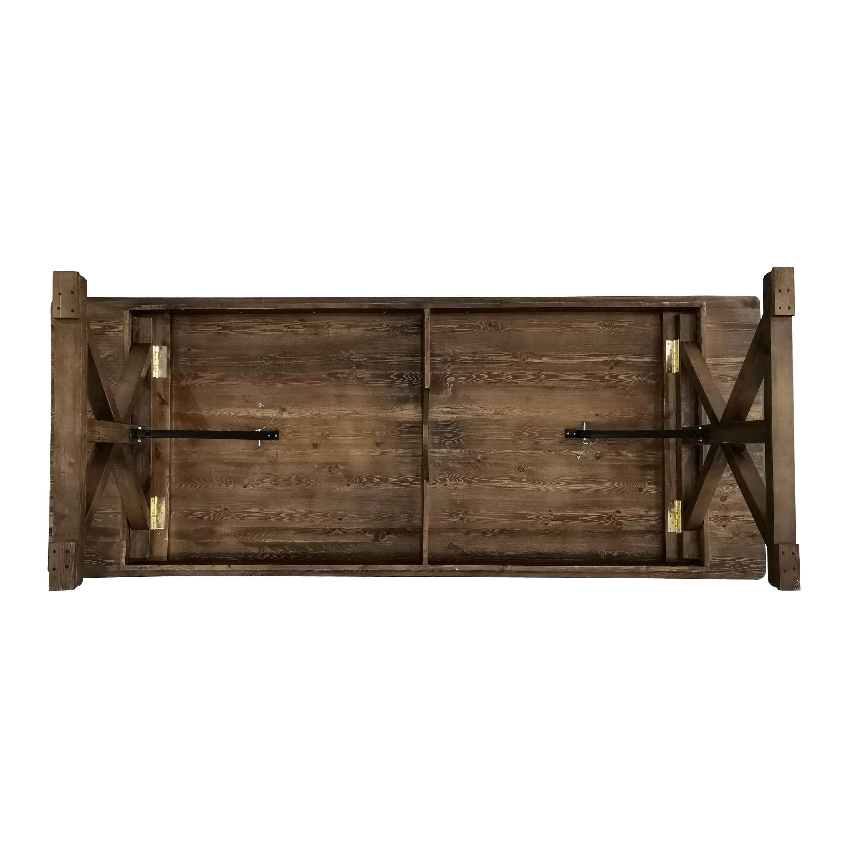 HERCULES 9' x 40" Rectangular Solid Pine Folding Farm Table with X Legs - Image 26