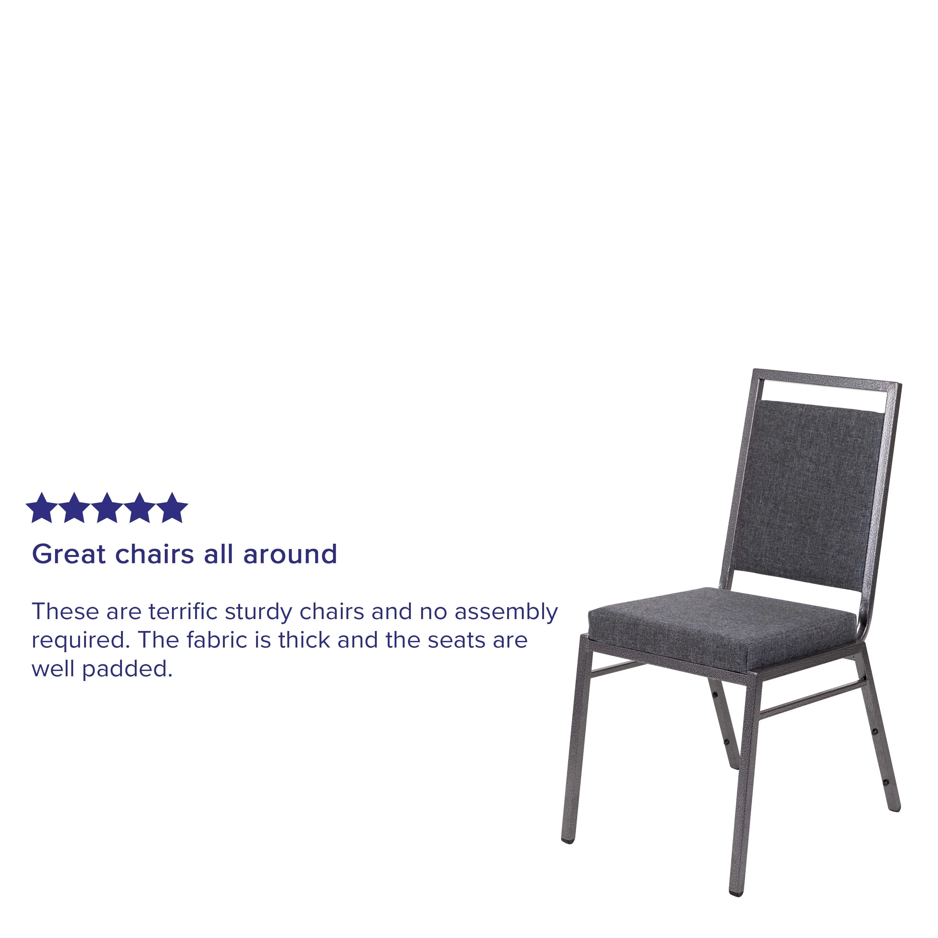 HERCULES Series Square Back Stacking Banquet Chair with Silvervein Frame - Image 18
