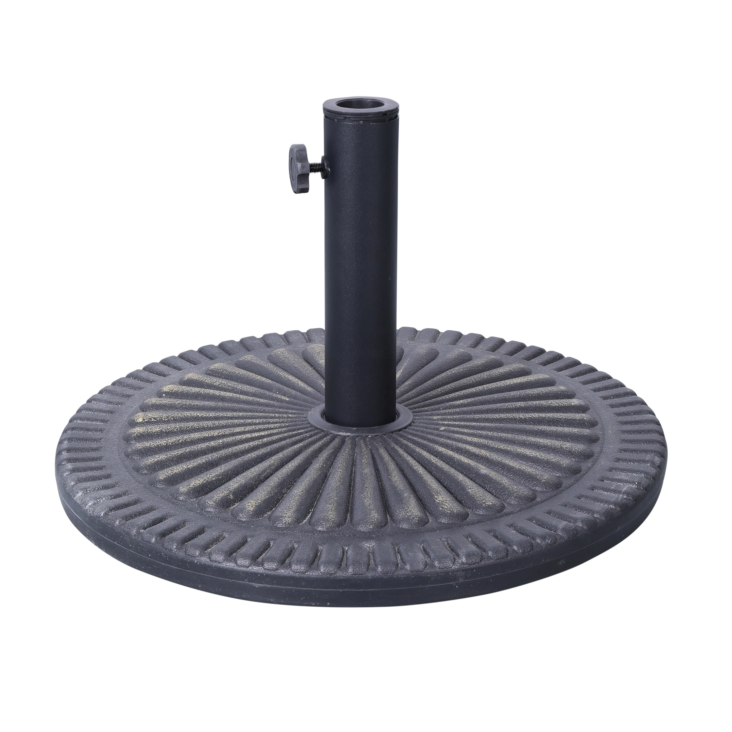 Kona Universal Cement Patio Umbrella Base with Sunburst Patterned Weatherproof Plastic Polymer Coating - Image 10