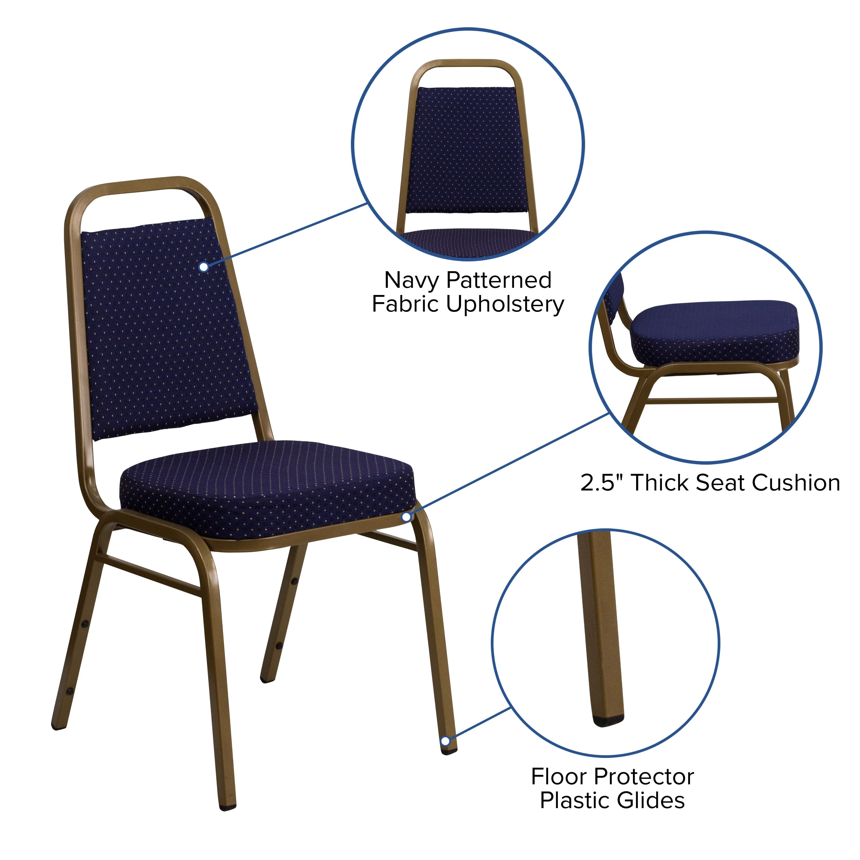 HERCULES Series Trapezoidal Back Stacking Banquet Chair with 2.5" Thick Seat - Image 67