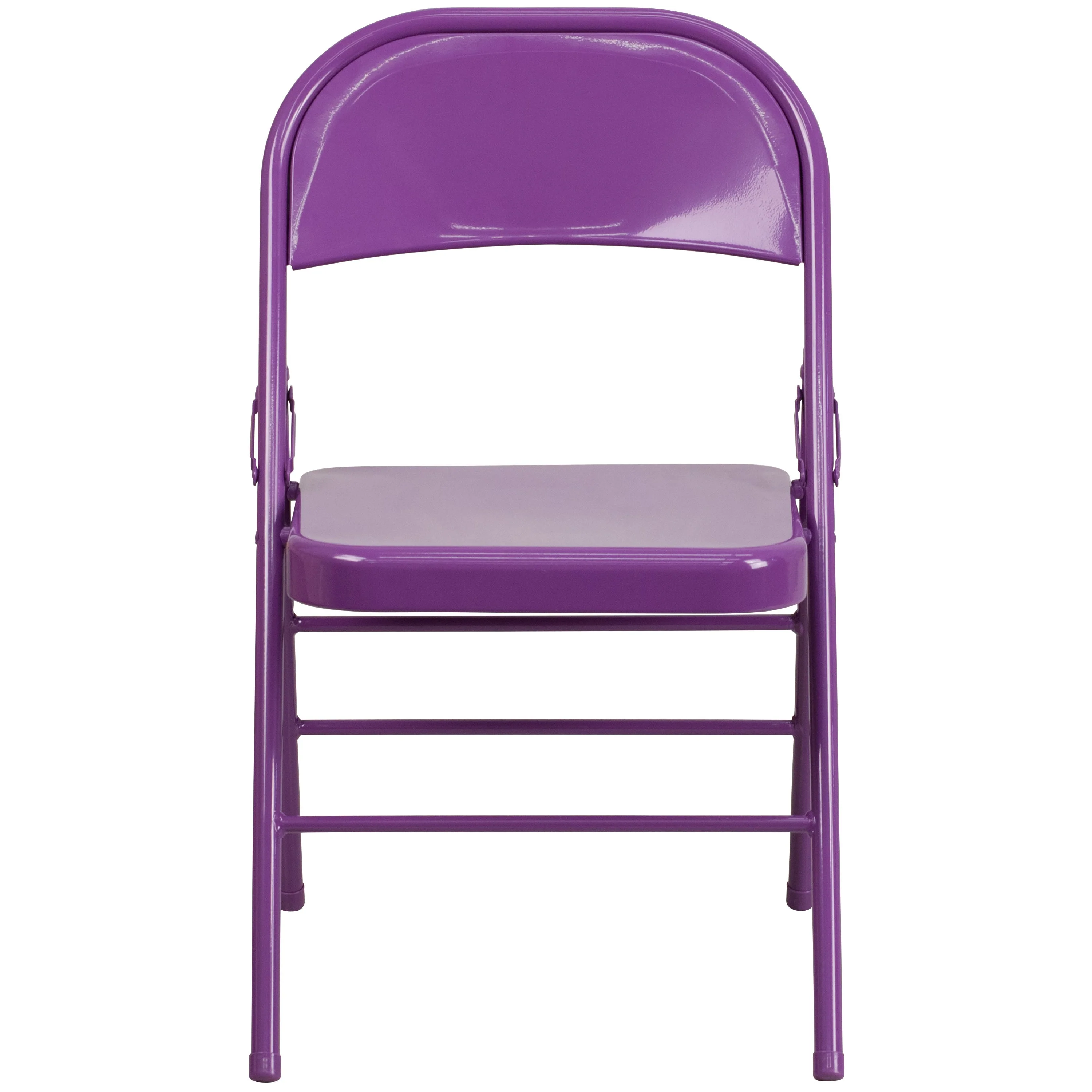 HERCULES COLORBURST Series Triple Braced & Double Hinged Metal Folding Chair - Image 10