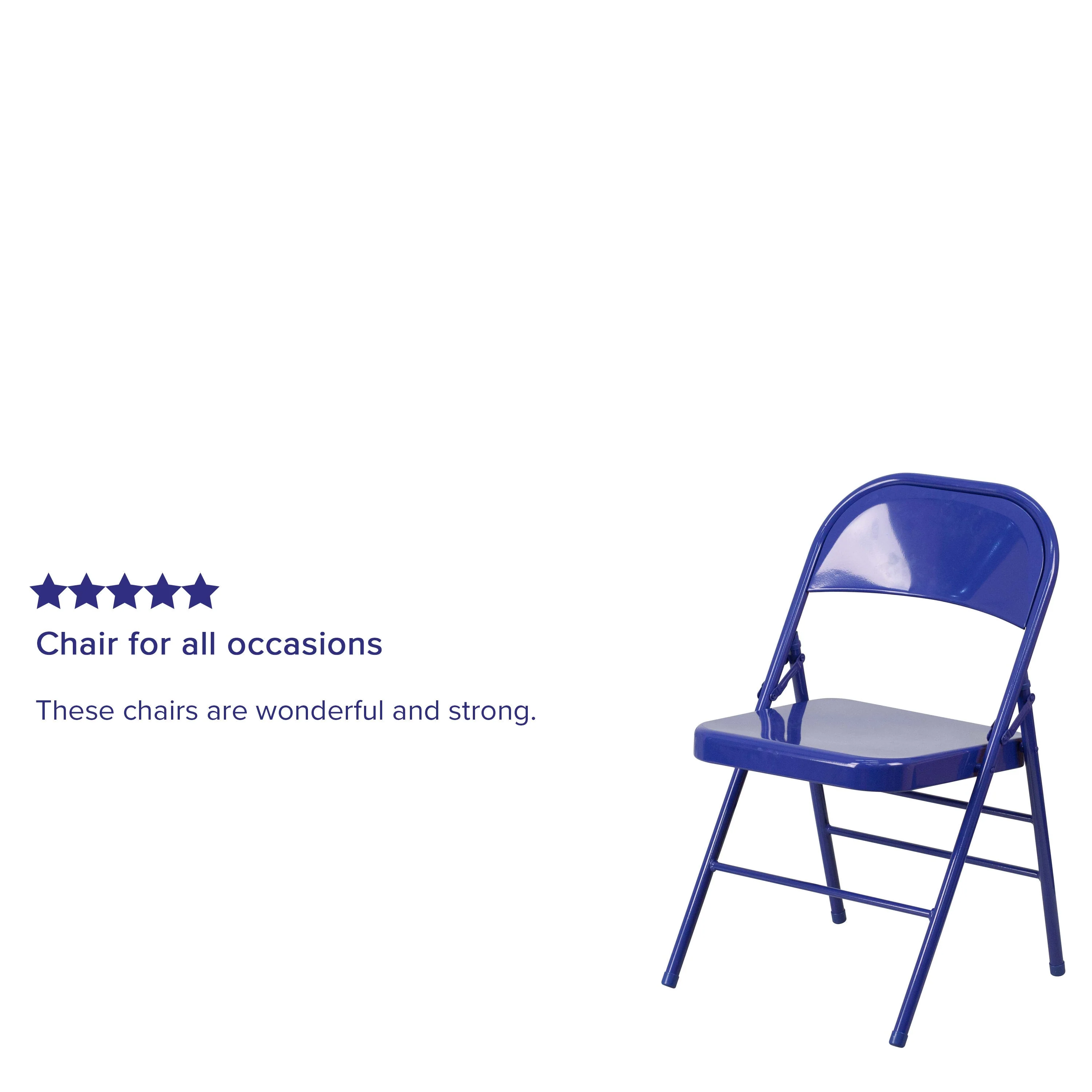 HERCULES COLORBURST Series Triple Braced & Double Hinged Metal Folding Chair - Image 16