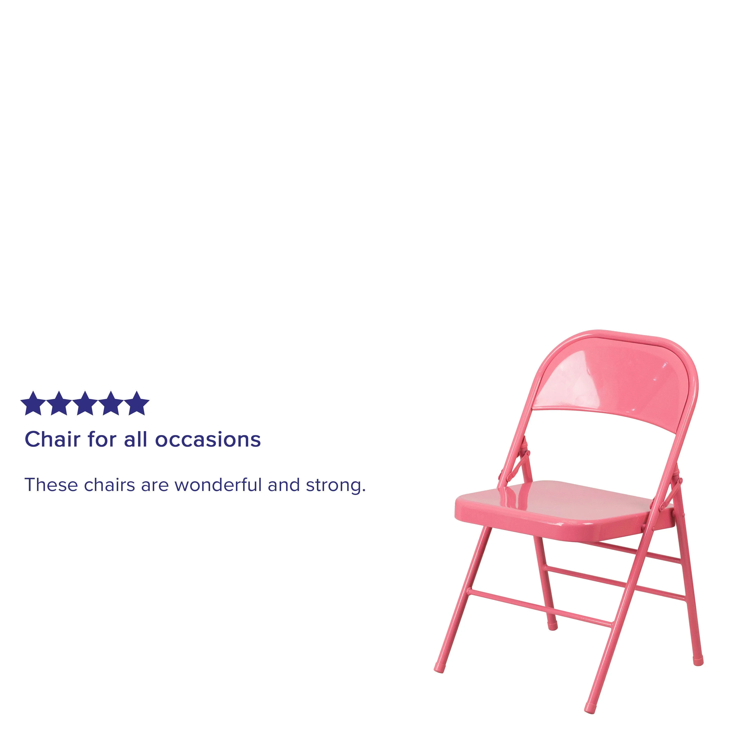 HERCULES COLORBURST Series Triple Braced & Double Hinged Metal Folding Chair - Image 28