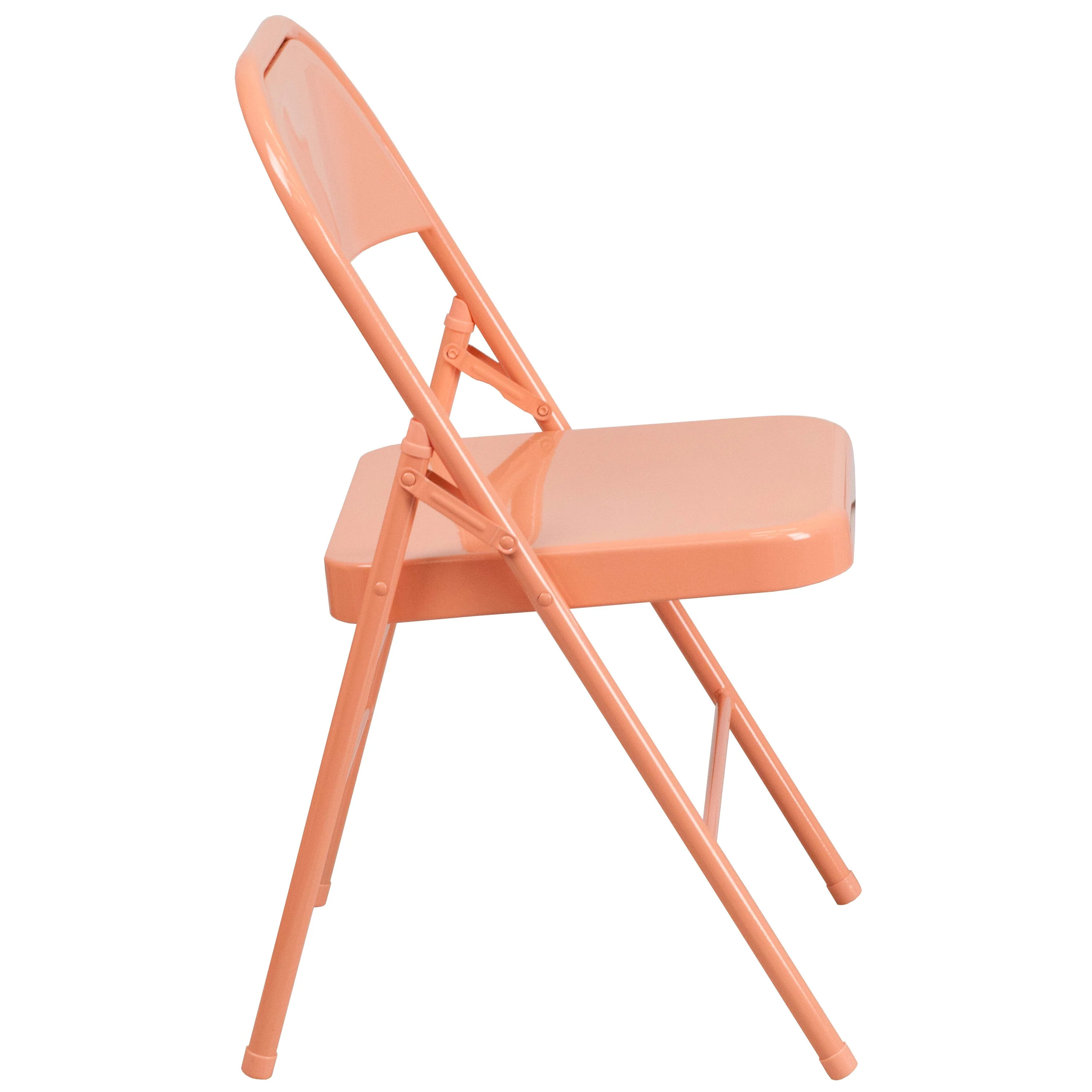 HERCULES COLORBURST Series Triple Braced & Double Hinged Metal Folding Chair - Image 45
