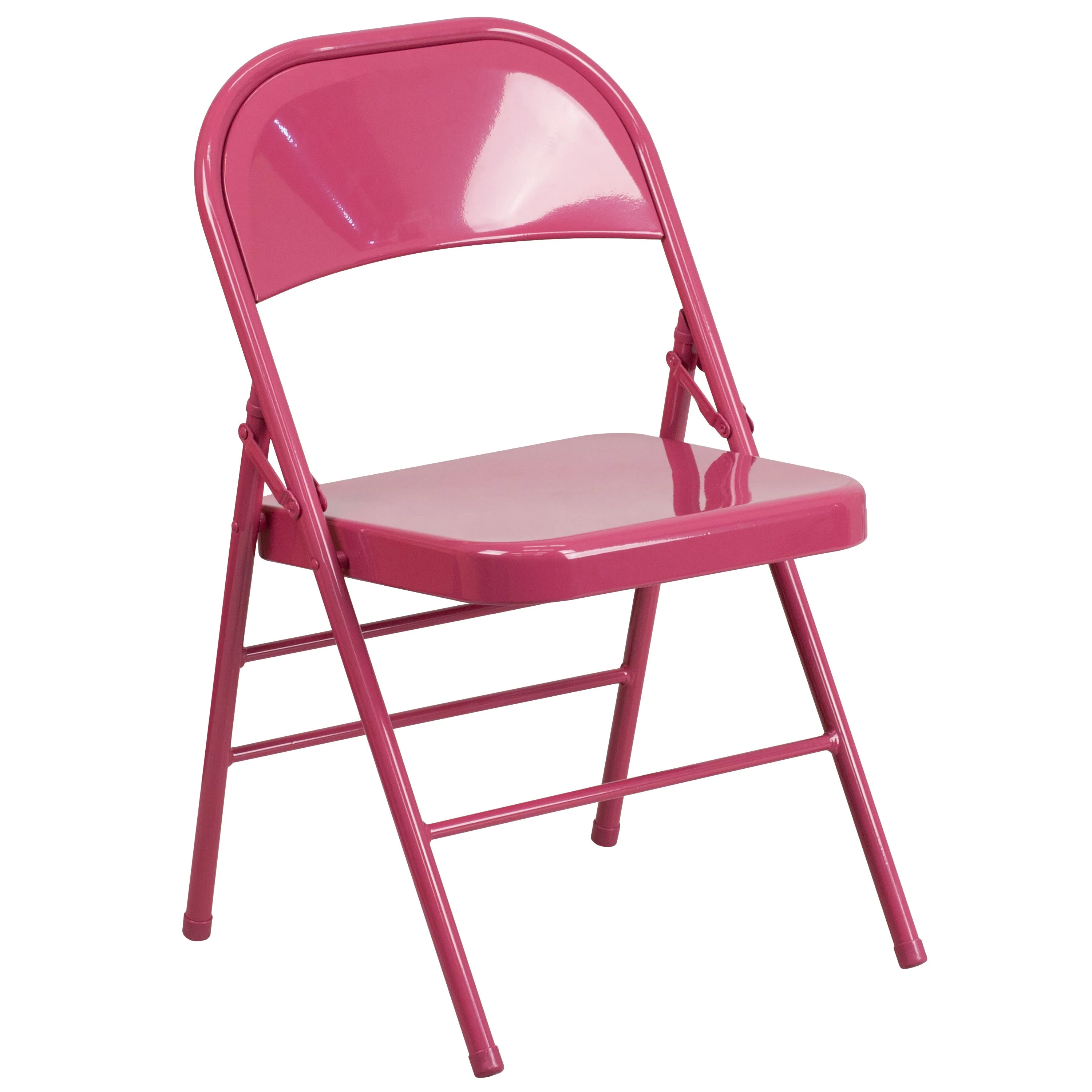 HERCULES COLORBURST Series Triple Braced & Double Hinged Metal Folding Chair - Image 49