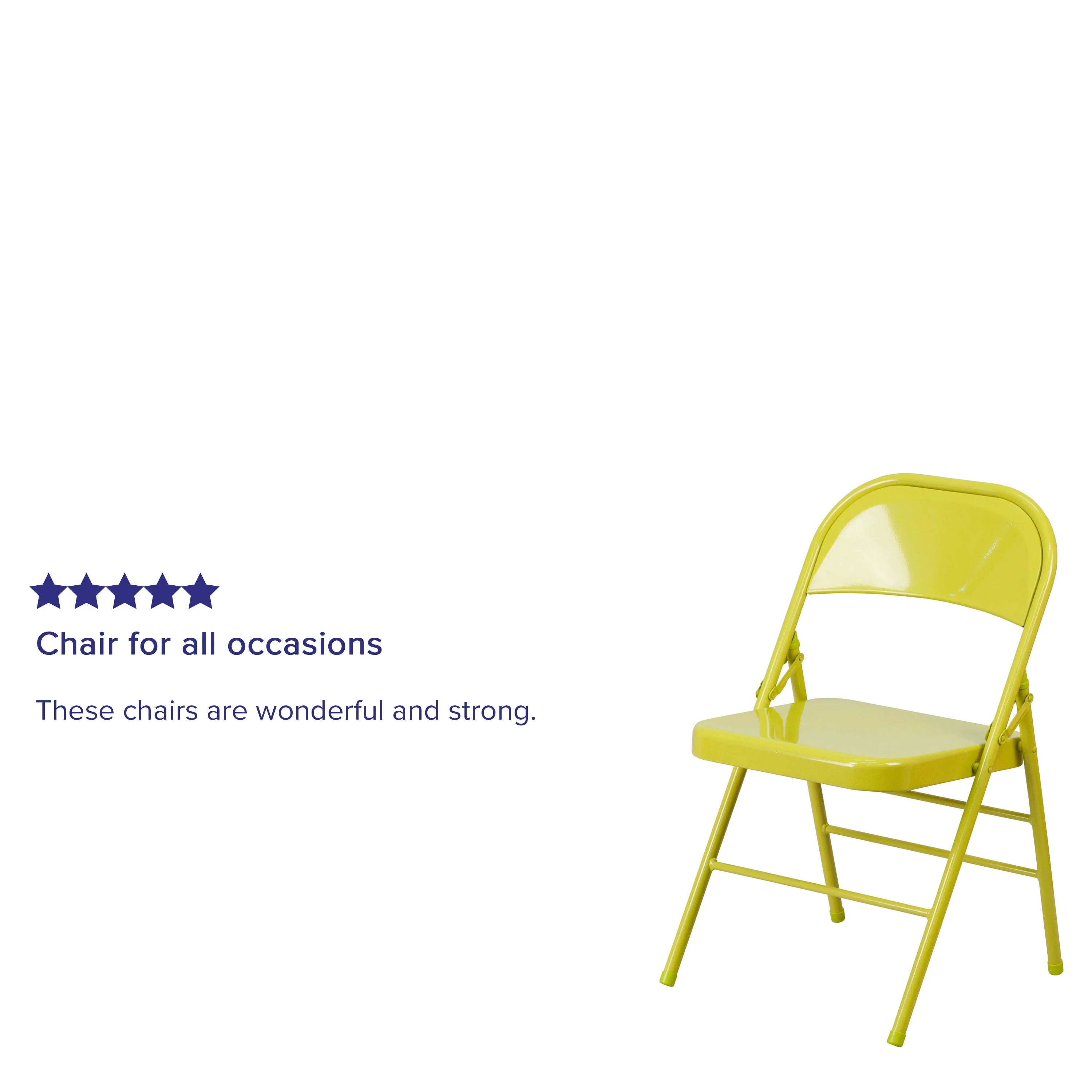 HERCULES COLORBURST Series Triple Braced & Double Hinged Metal Folding Chair - Image 75