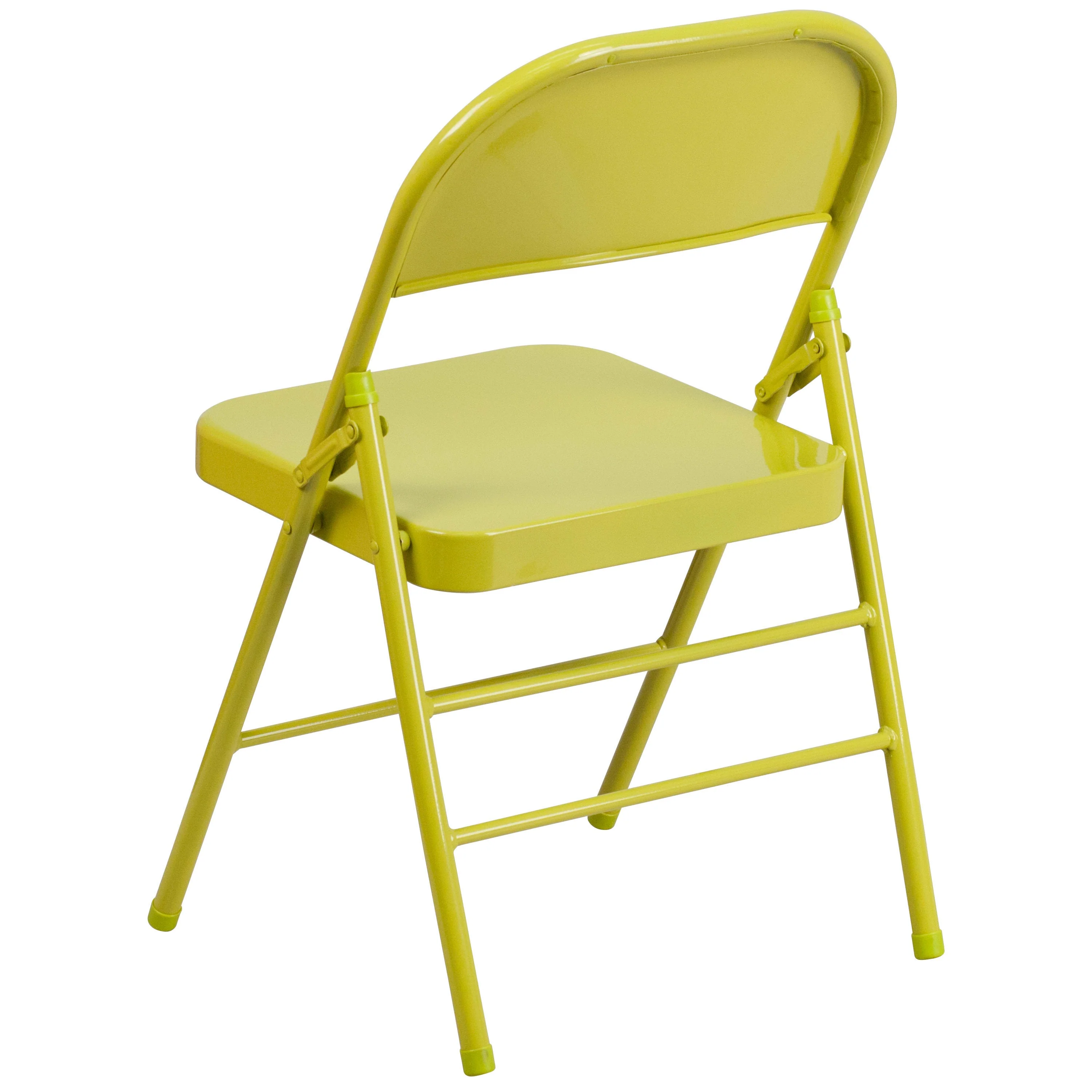 HERCULES COLORBURST Series Triple Braced & Double Hinged Metal Folding Chair - Image 78
