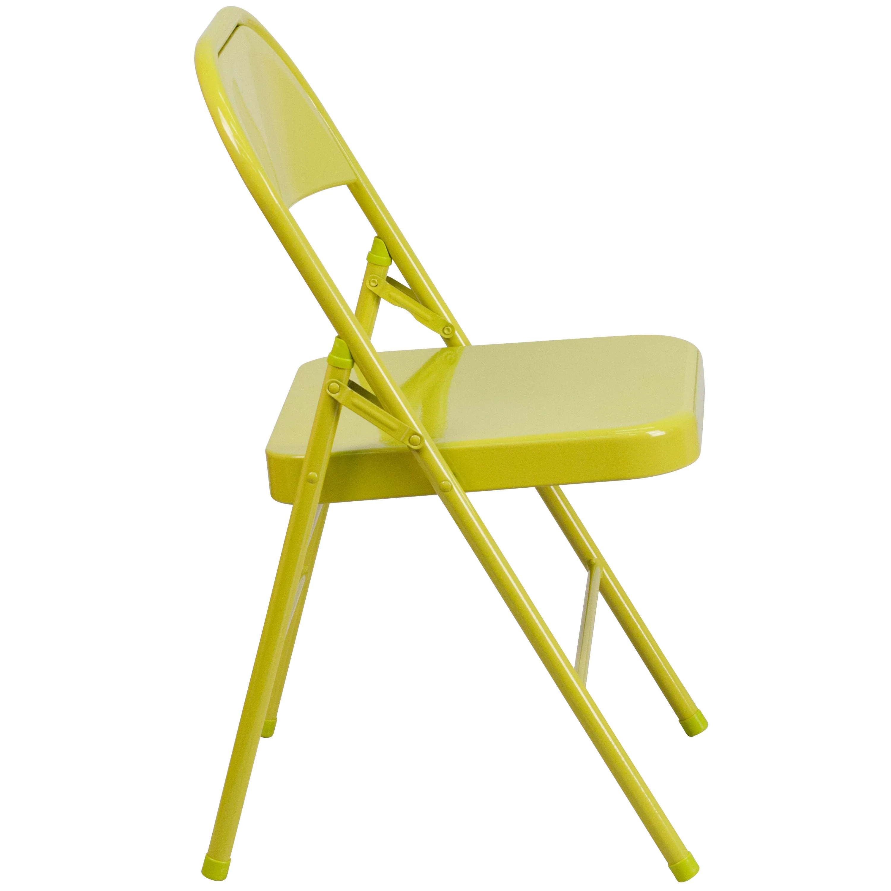 HERCULES COLORBURST Series Triple Braced & Double Hinged Metal Folding Chair - Image 80