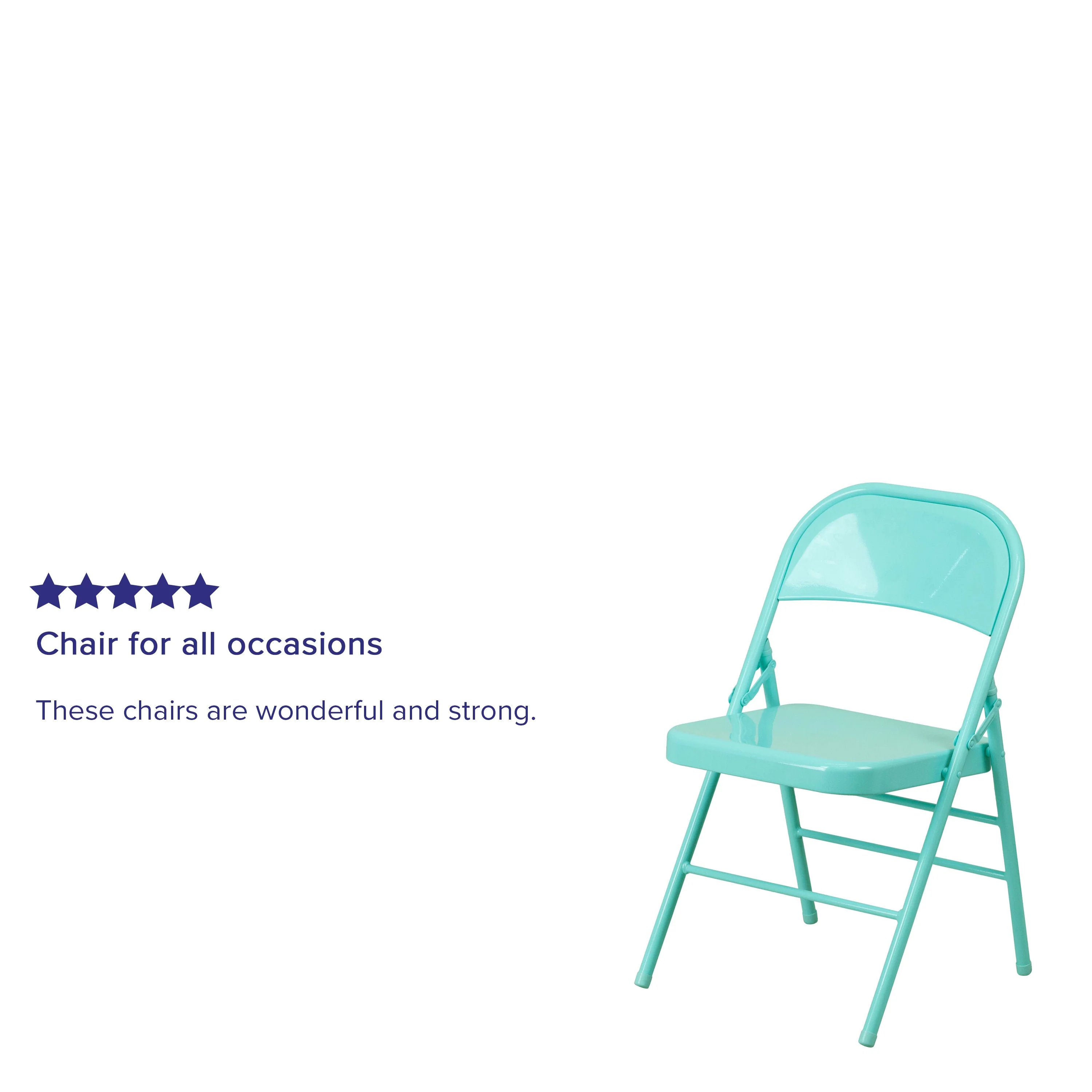 HERCULES COLORBURST Series Triple Braced & Double Hinged Metal Folding Chair - Image 87