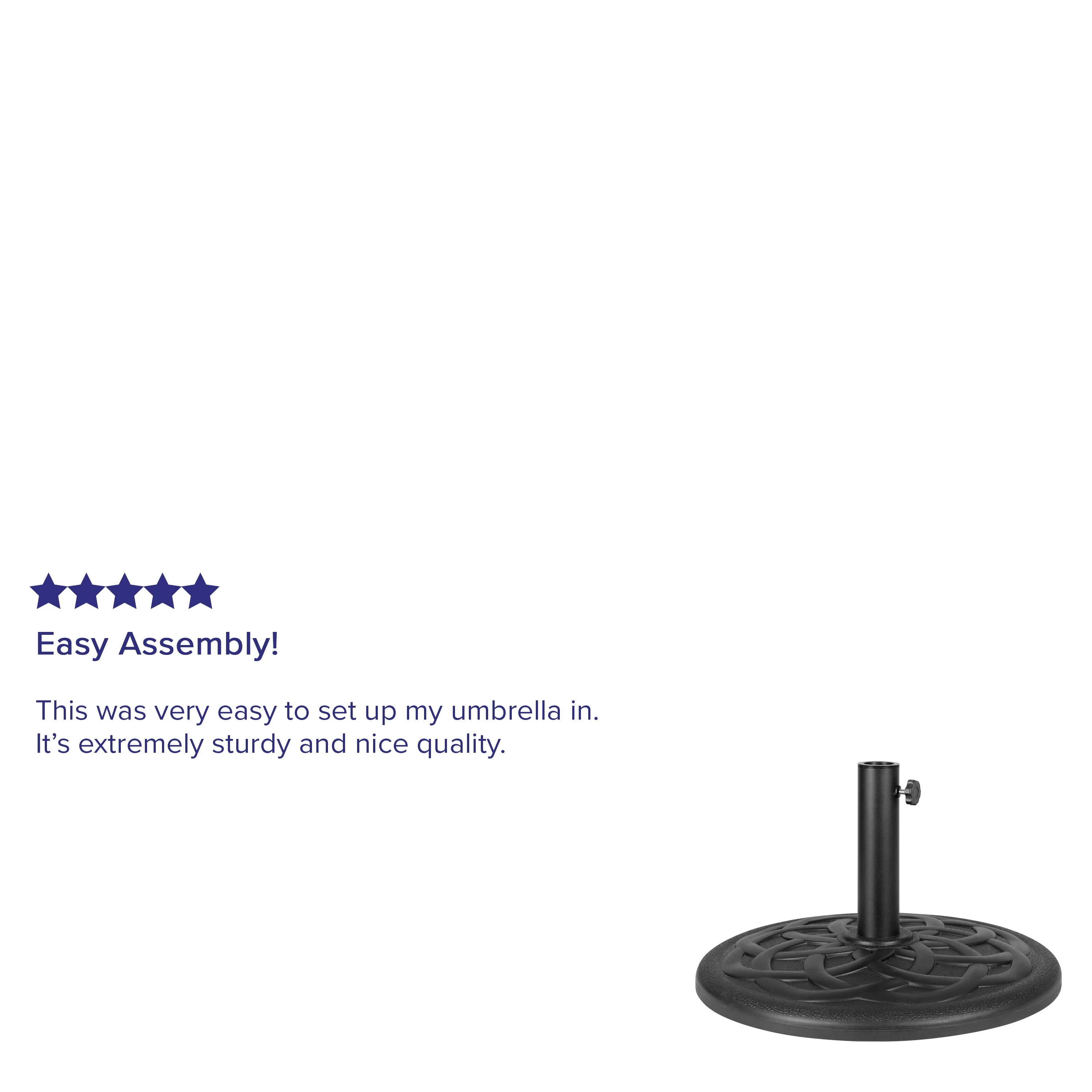 Kona Universal Cement Patio Umbrella Base with Weatherproof Plastic Polymer Coating - 19.25" Diameter - Image 4