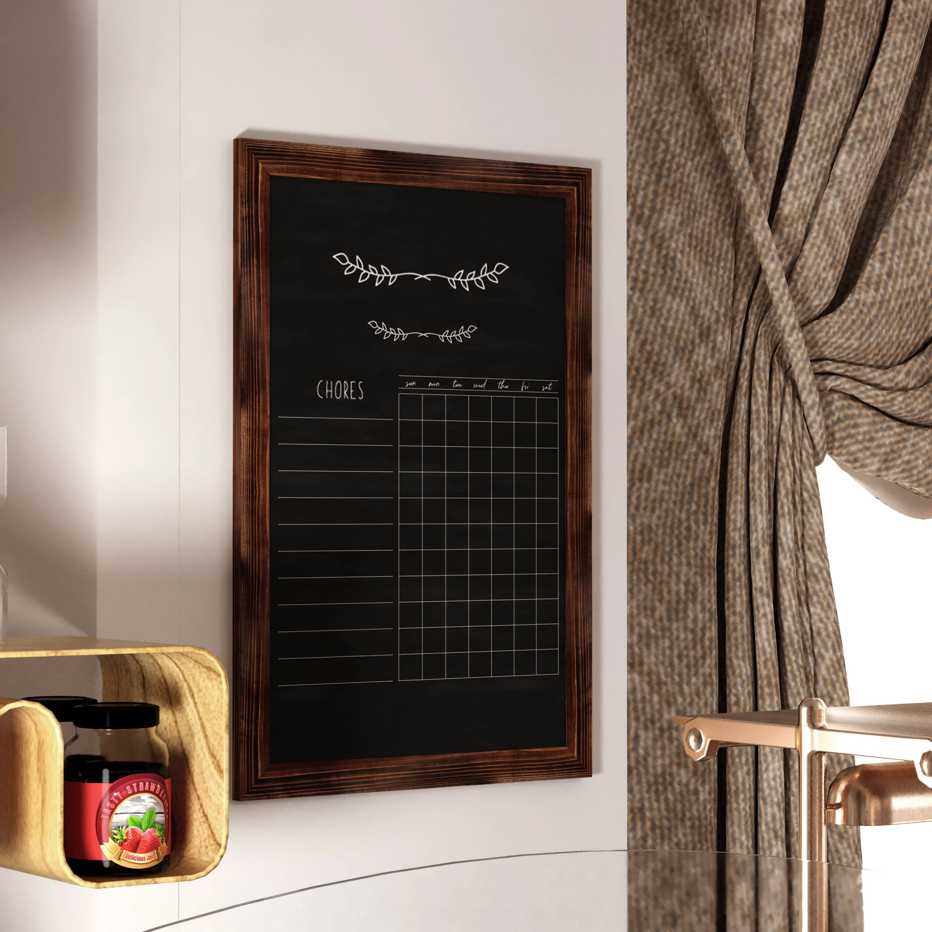 Canterbury Wall Mount Magnetic Chalkboard Sign with Eraser, Hanging Wall Chalkboard Memo Board for Home, School, or Business - Image 105