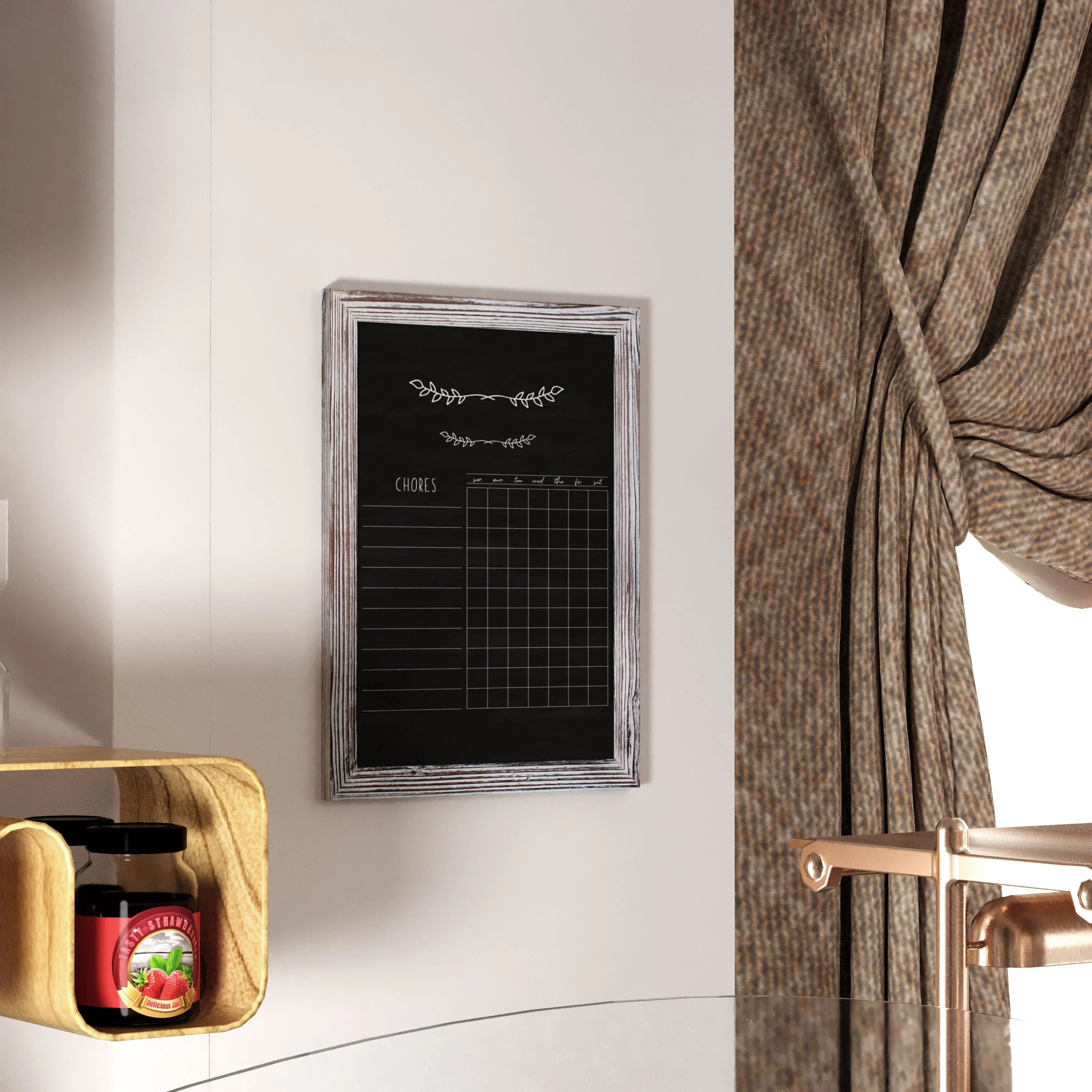 Canterbury Wall Mount Magnetic Chalkboard Sign with Eraser, Hanging Wall Chalkboard Memo Board for Home, School, or Business - Image 114