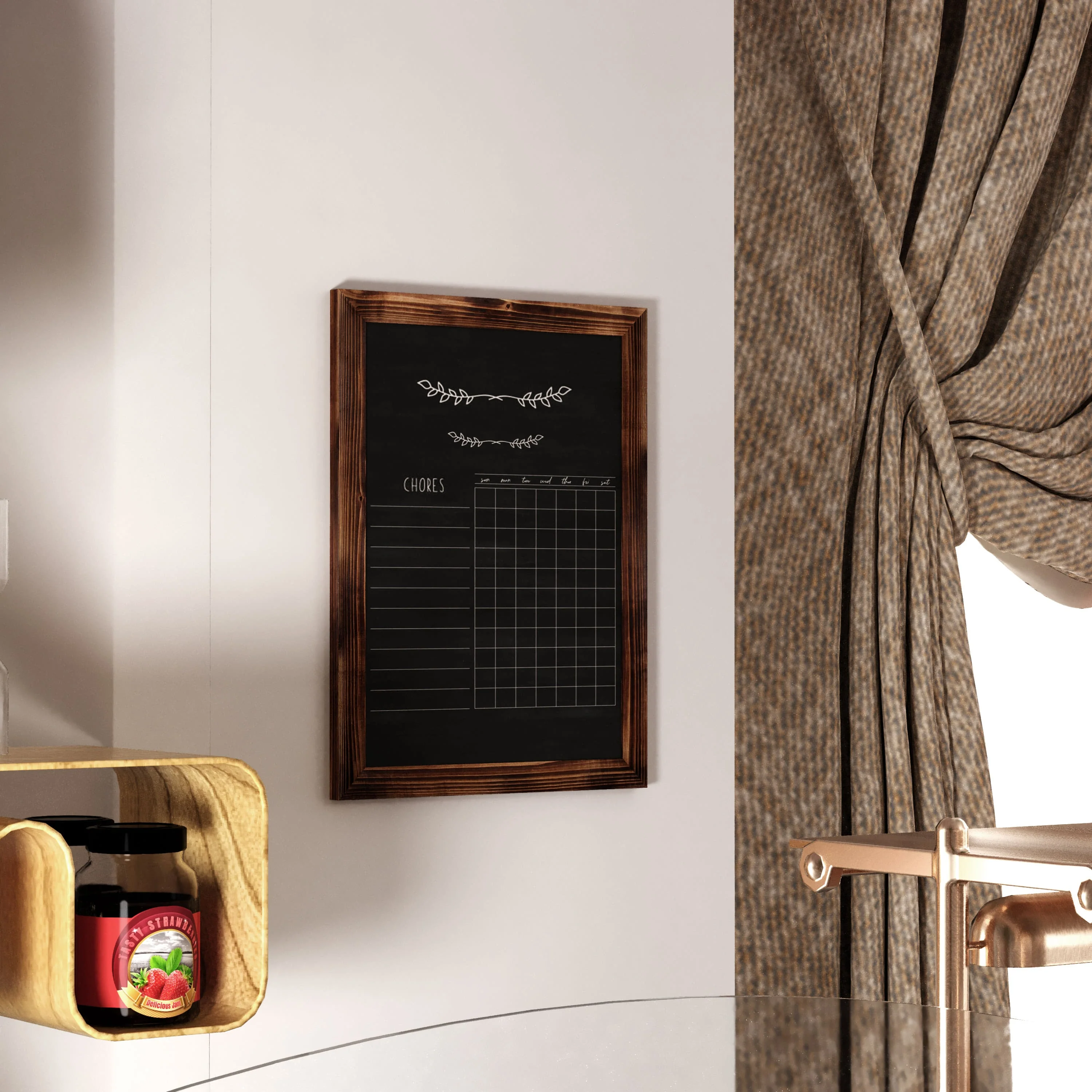 Canterbury Wall Mount Magnetic Chalkboard Sign with Eraser, Hanging Wall Chalkboard Memo Board for Home, School, or Business - Image 123