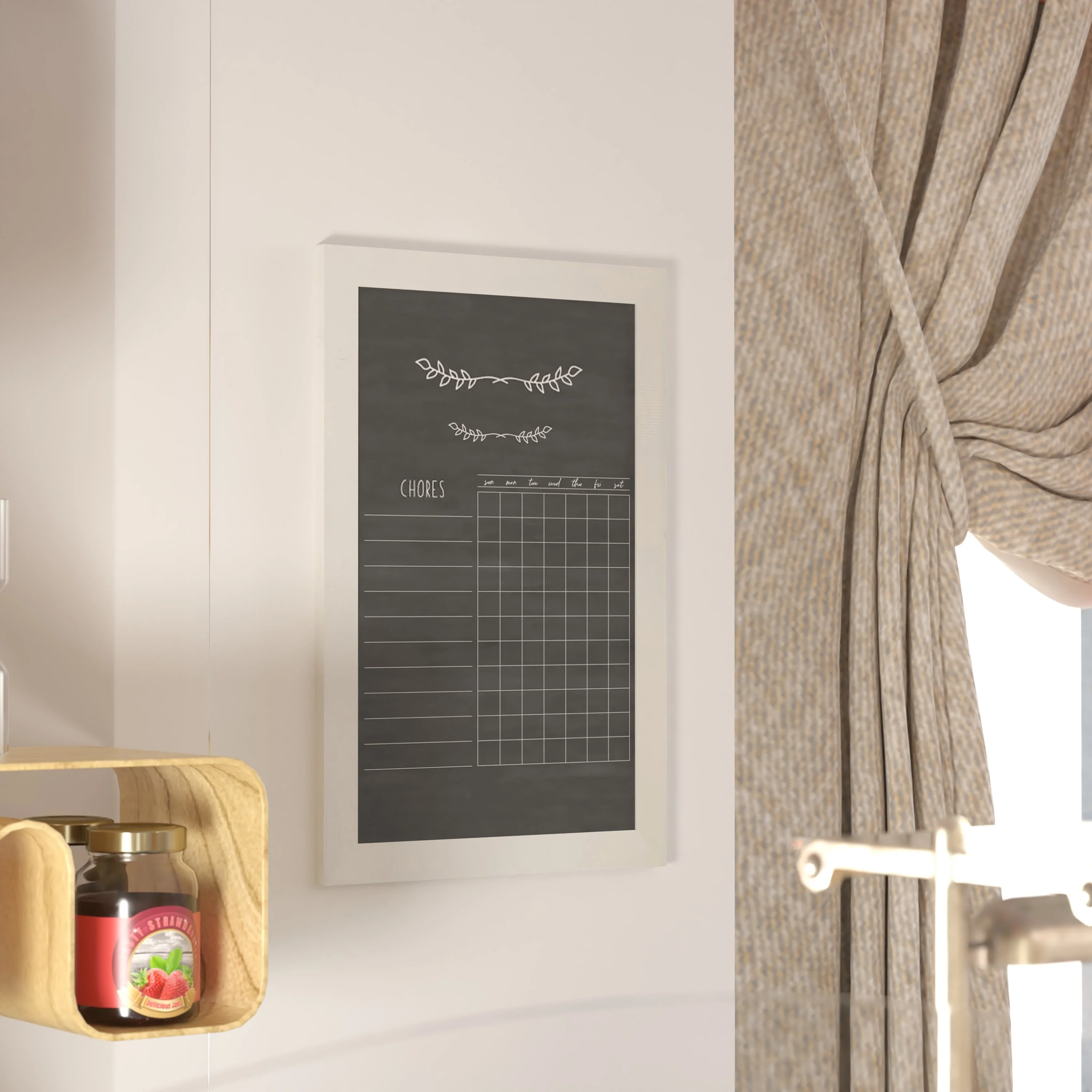 Canterbury Wall Mount Magnetic Chalkboard Sign with Eraser, Hanging Wall Chalkboard Memo Board for Home, School, or Business - Image 133