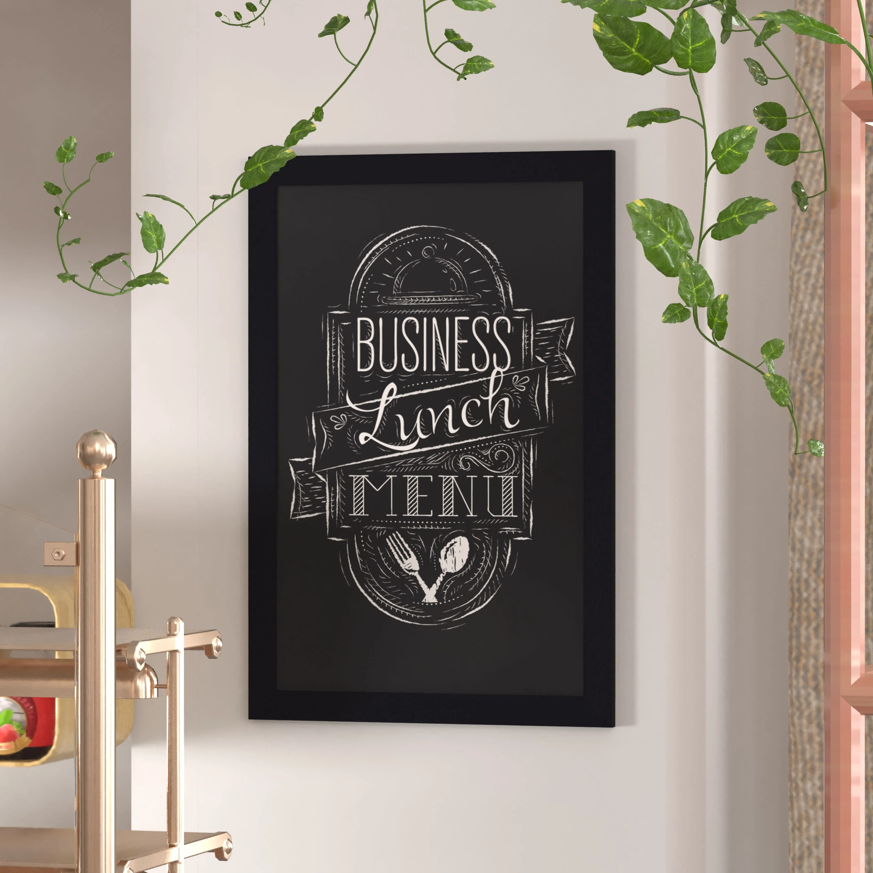 Canterbury Wall Mount Magnetic Chalkboard Sign with Eraser, Hanging Wall Chalkboard Memo Board for Home, School, or Business - Image 137