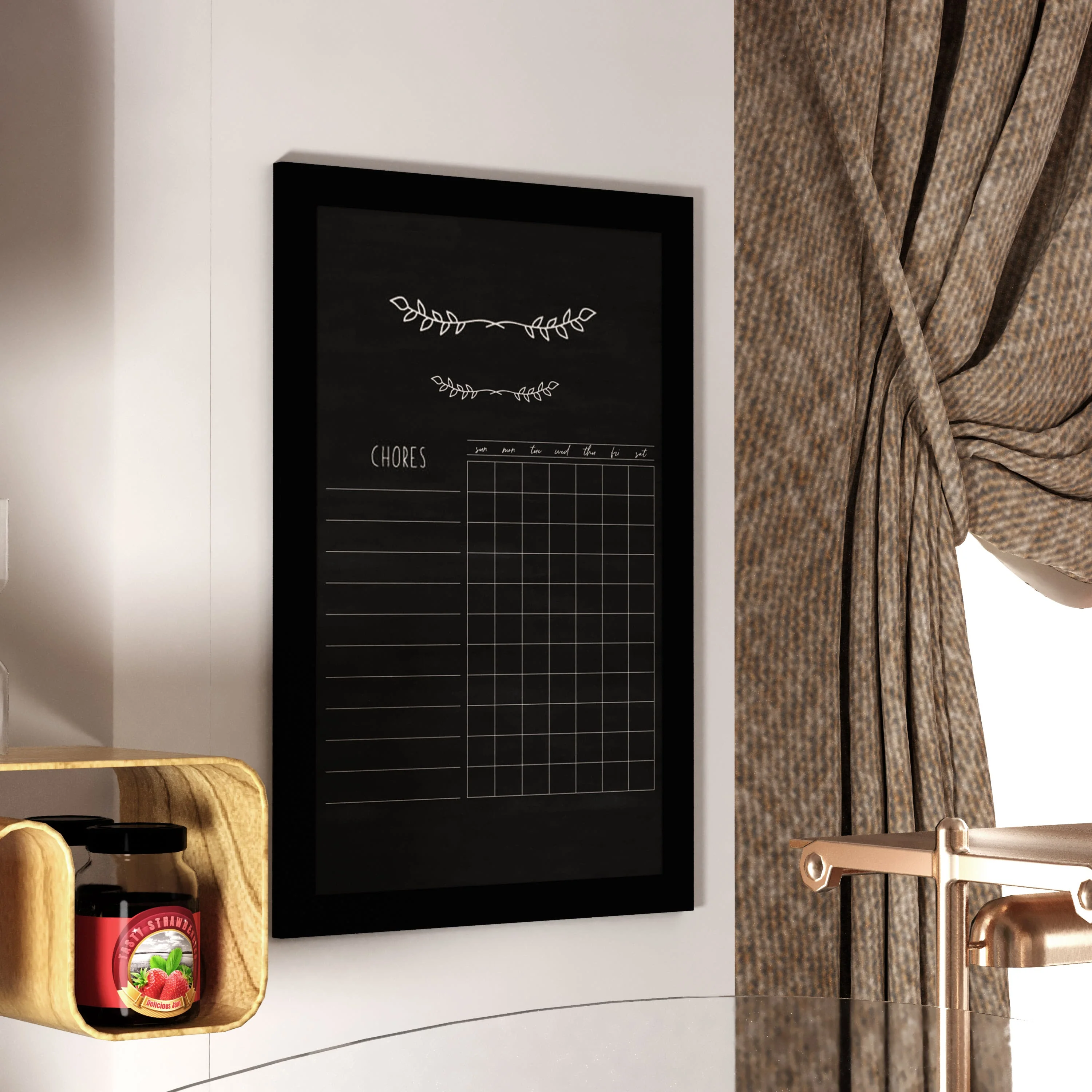 Canterbury Wall Mount Magnetic Chalkboard Sign with Eraser, Hanging Wall Chalkboard Memo Board for Home, School, or Business - Image 141