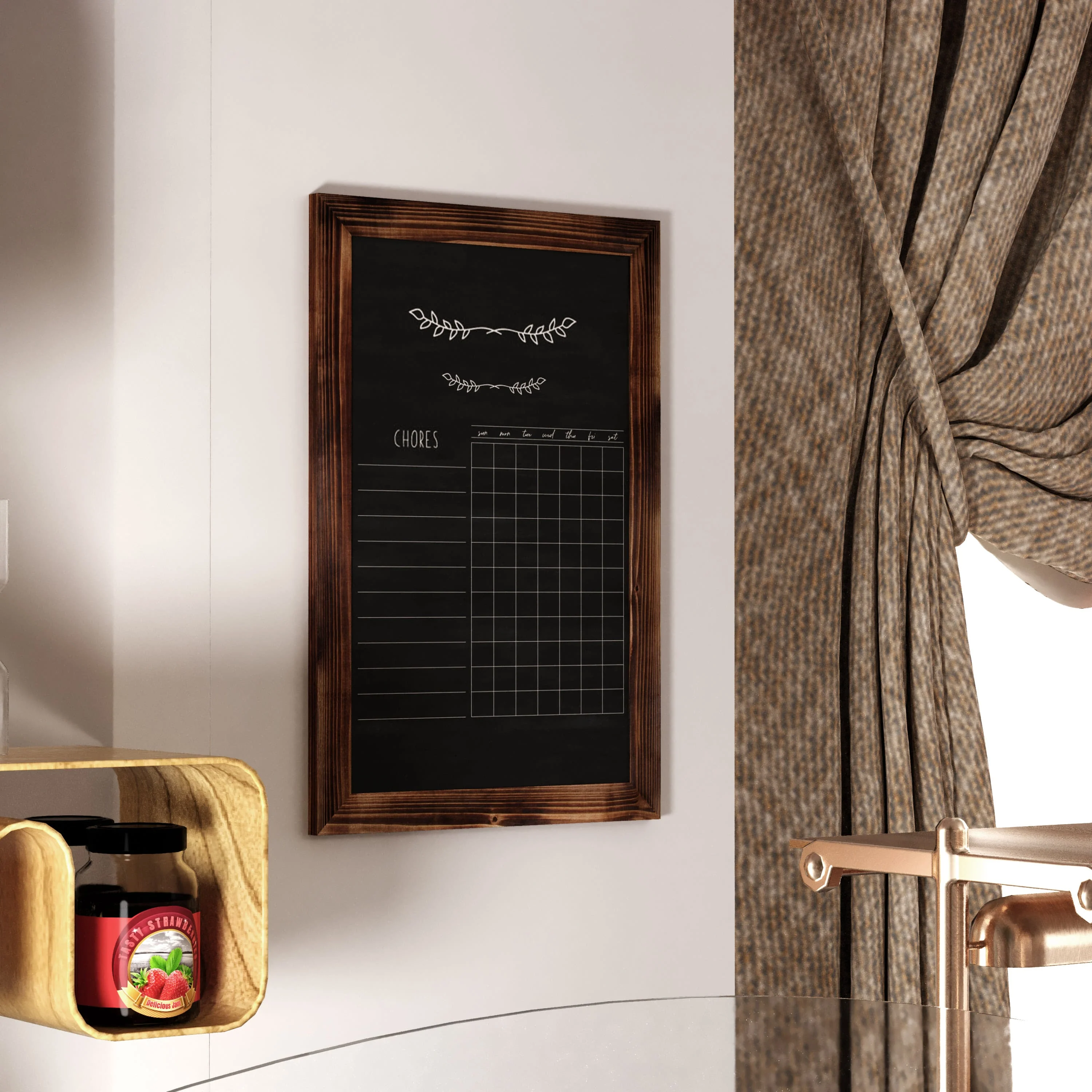 Canterbury Wall Mount Magnetic Chalkboard Sign with Eraser, Hanging Wall Chalkboard Memo Board for Home, School, or Business - Image 195
