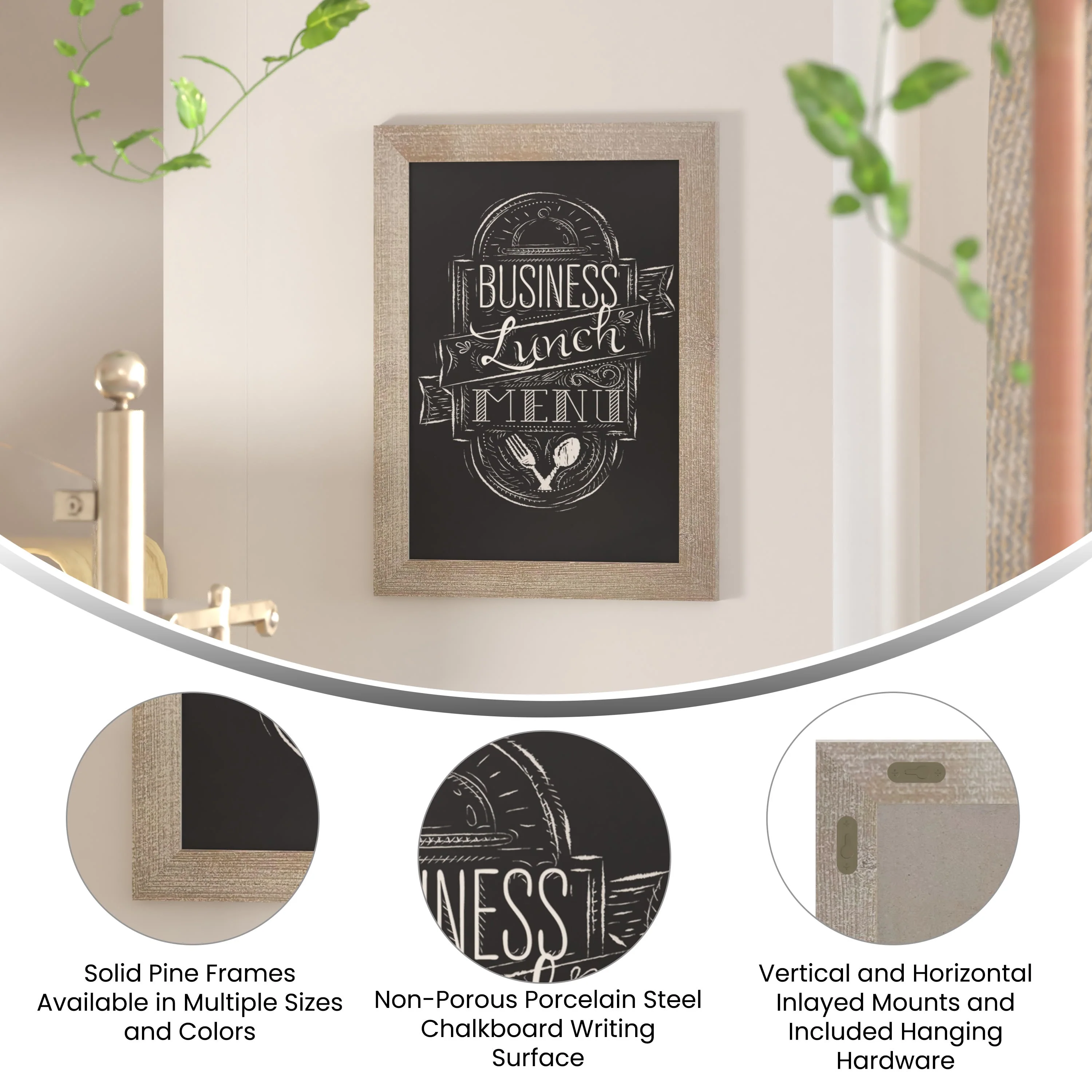 Canterbury Wall Mount Magnetic Chalkboard Sign with Eraser, Hanging Wall Chalkboard Memo Board for Home, School, or Business - Image 76