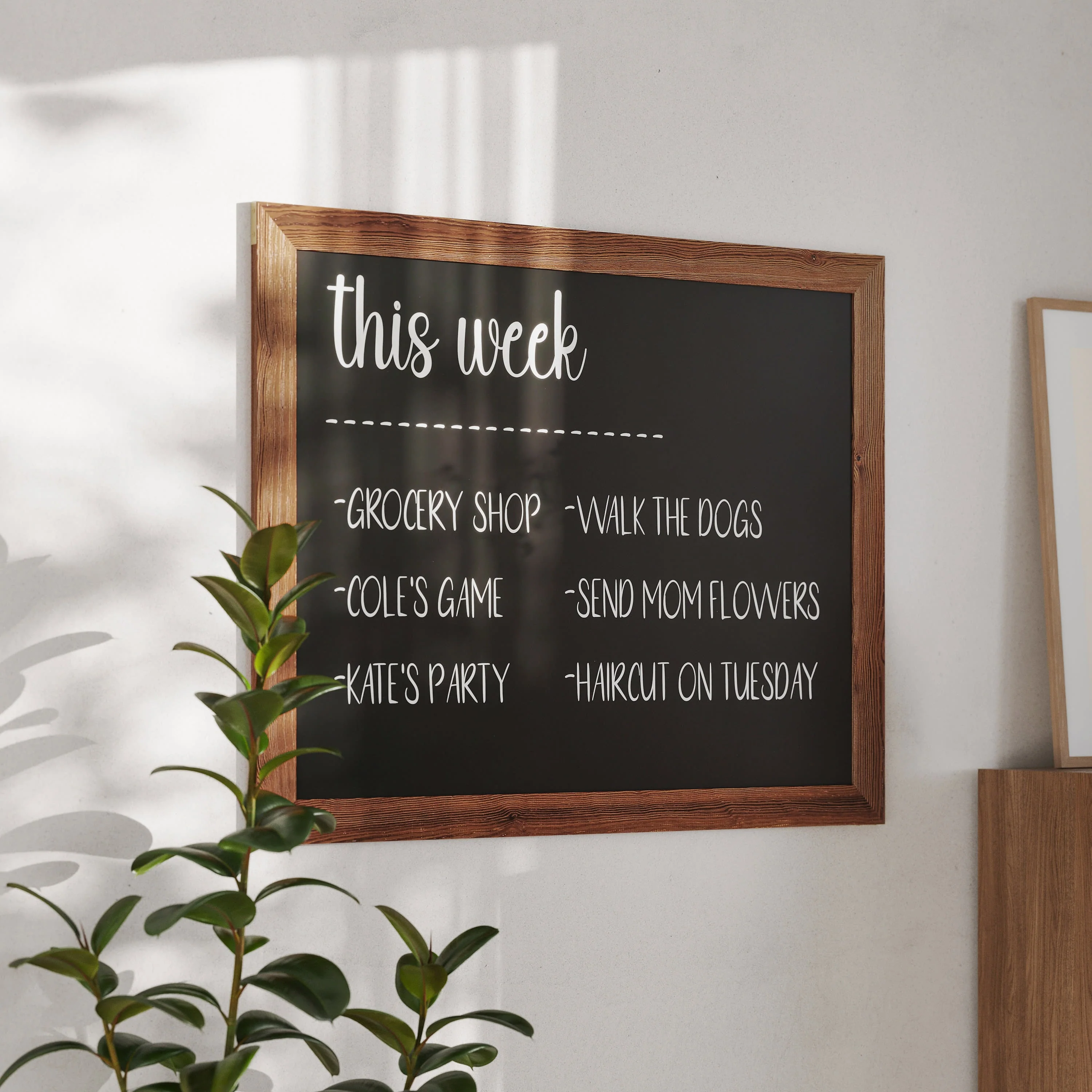Canterbury Wall Mount Magnetic Chalkboard Sign with Eraser, Hanging Wall Chalkboard Memo Board for Home, School, or Business - Image 87