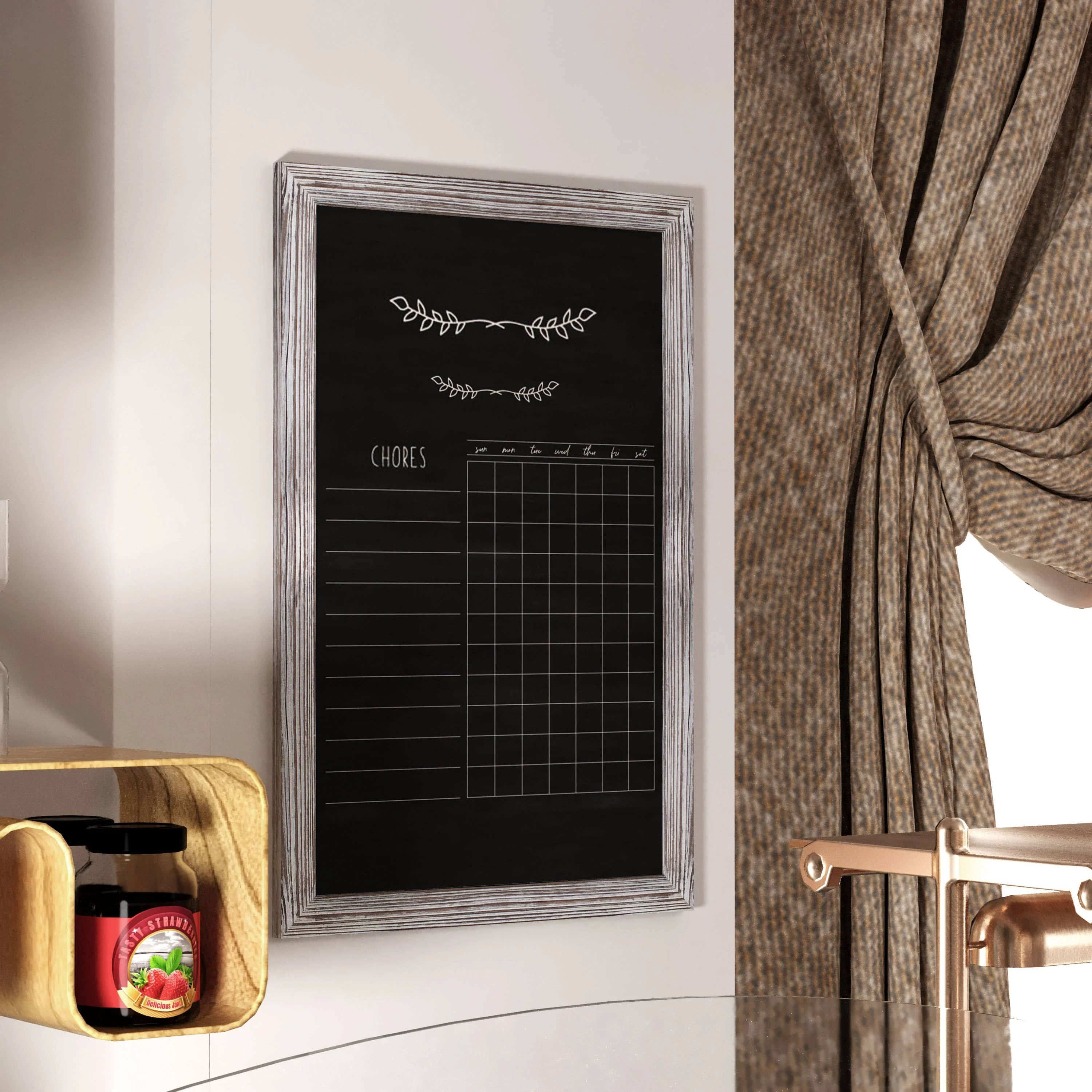 Canterbury Wall Mount Magnetic Chalkboard Sign with Eraser, Hanging Wall Chalkboard Memo Board for Home, School, or Business - Image 96