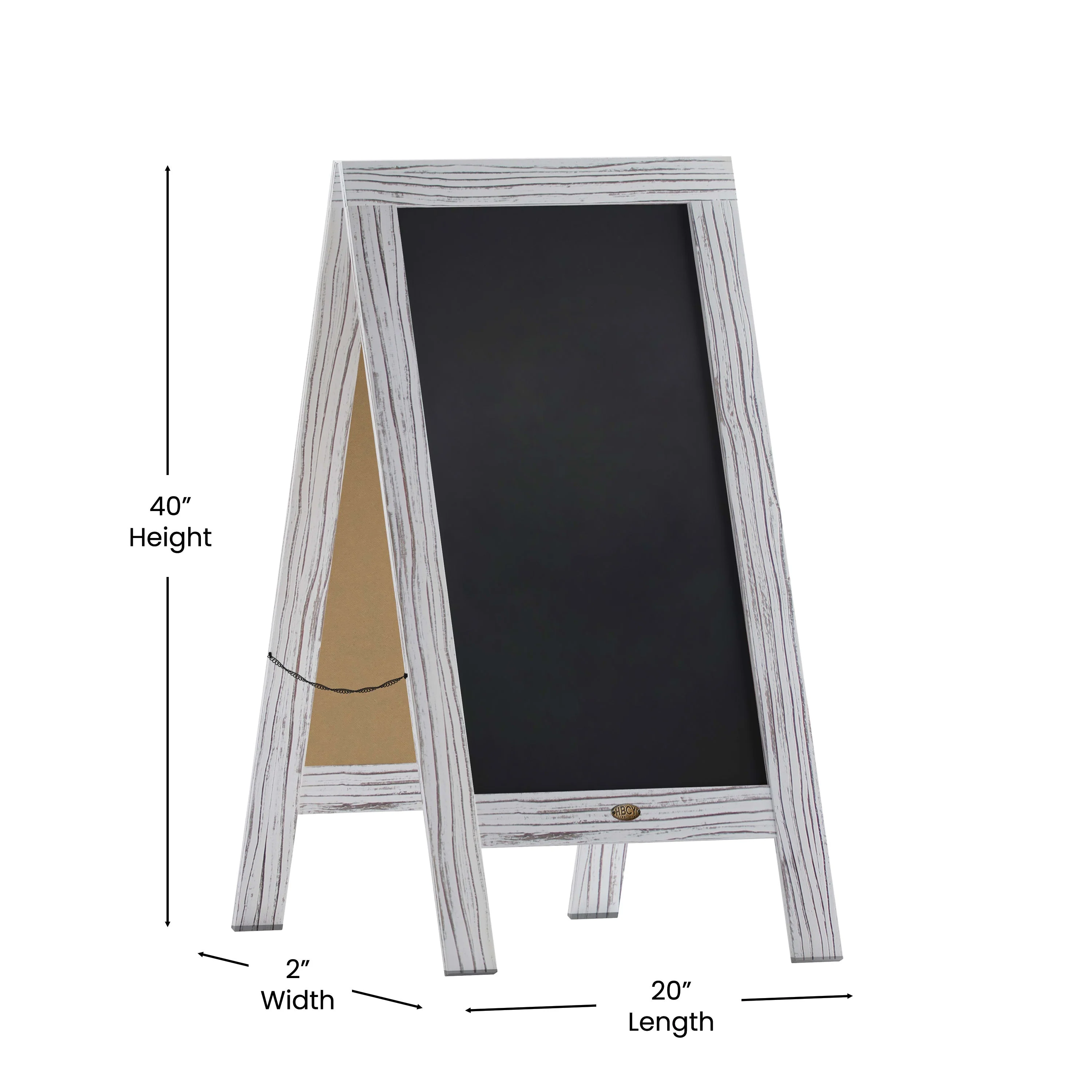 Canterbury Wooden Indoor/Outdoor A-Frame Magnetic Chalkboard Sign Set with 8 Chalk Markers, 10 Stencils, Eraser, and 2 Magnets - Image 5