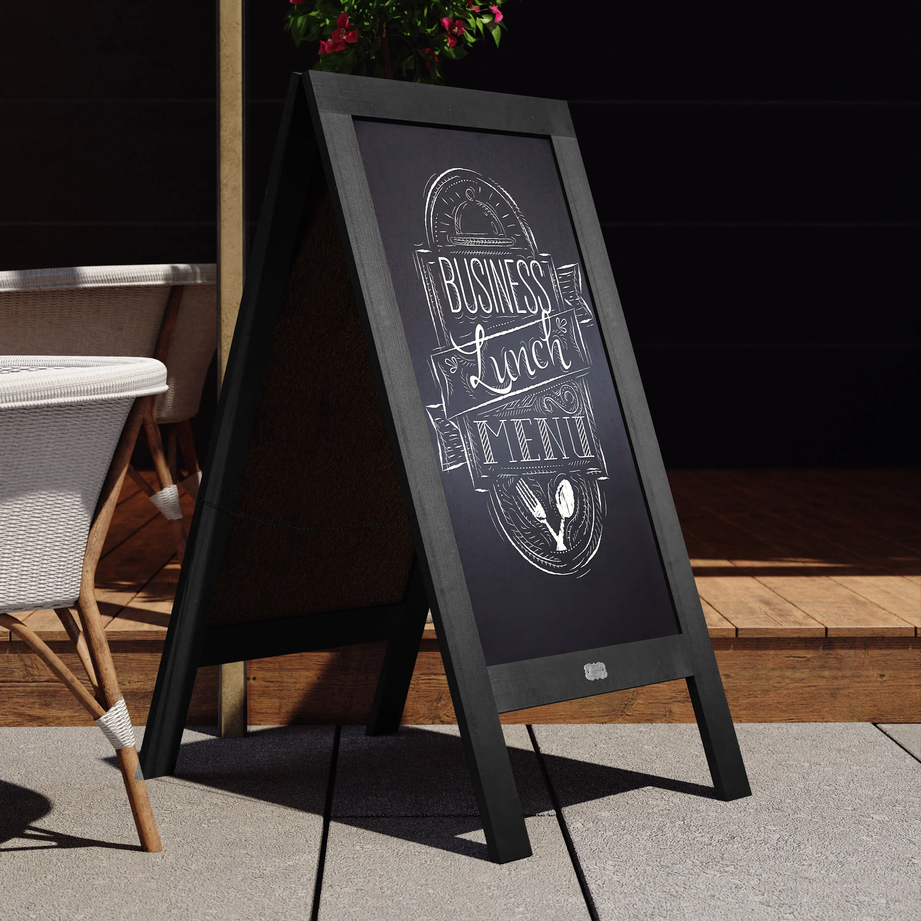 Canterbury Wooden Indoor/Outdoor A-Frame Magnetic Chalkboard Sign Set with 8 Chalk Markers, 10 Stencils, Eraser, and 2 Magnets - Image 60