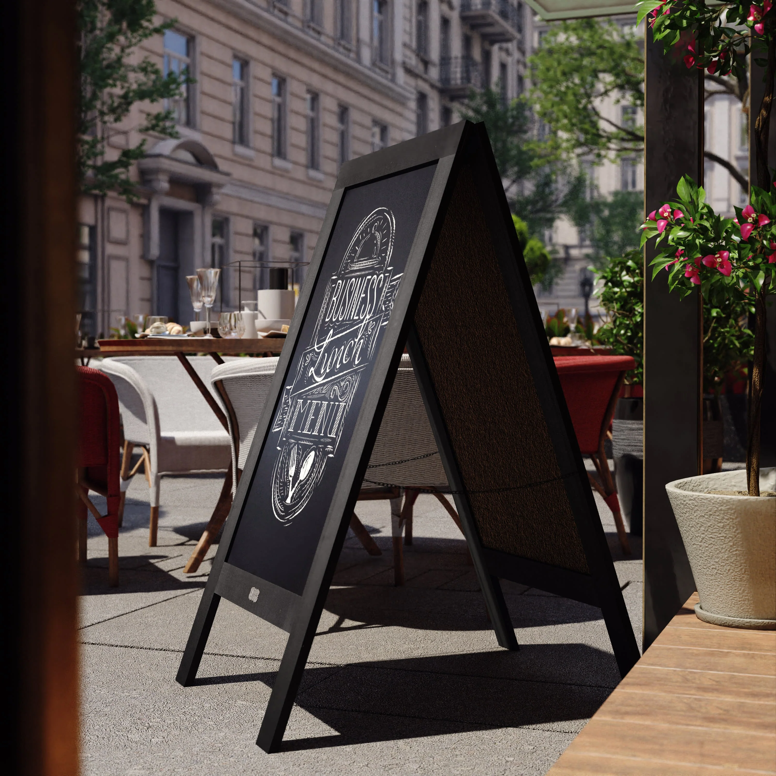 Canterbury Wooden Indoor/Outdoor A-Frame Magnetic Chalkboard Sign Set with 8 Chalk Markers, 10 Stencils, Eraser, and 2 Magnets - Image 61