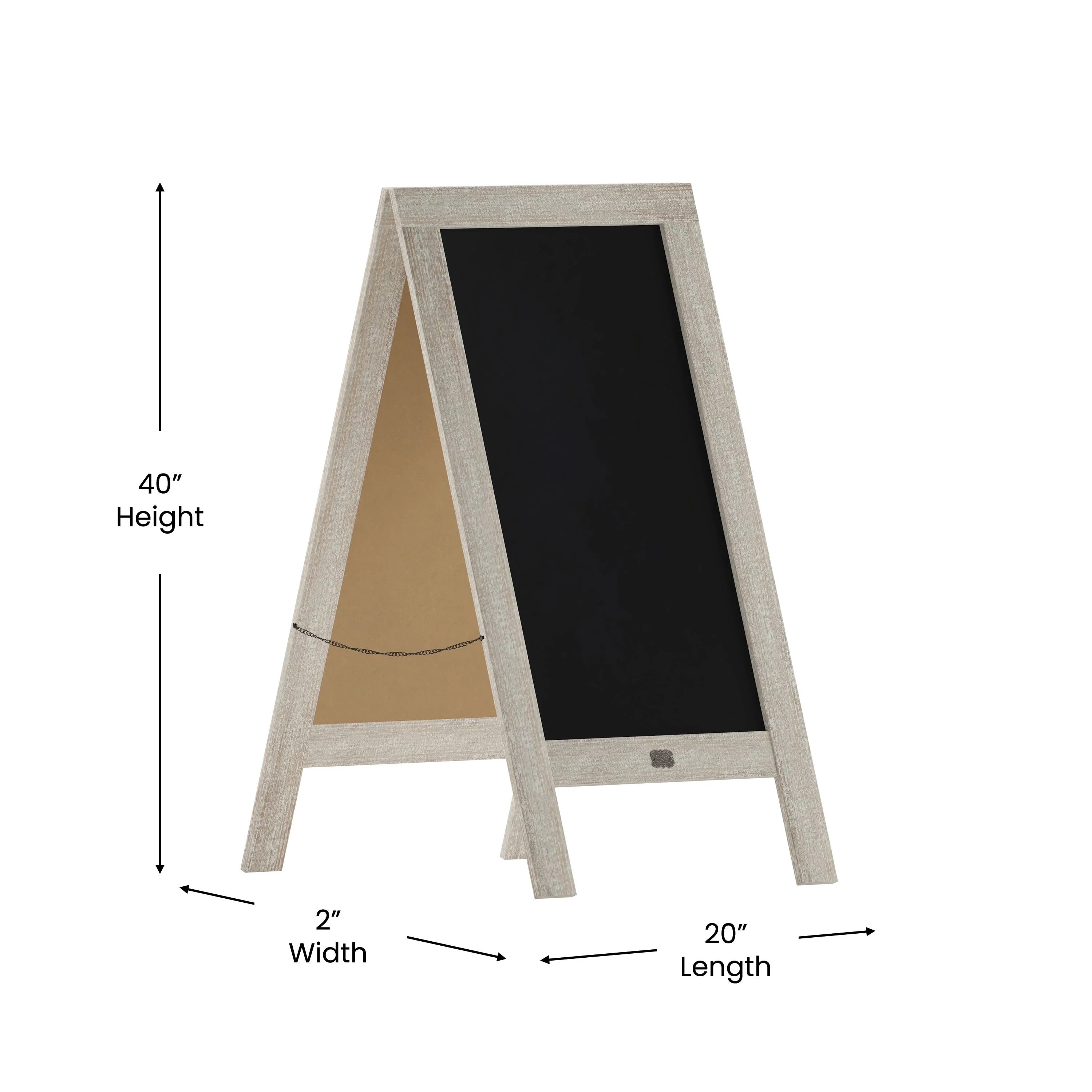Canterbury Wooden Indoor/Outdoor A-Frame Magnetic Chalkboard Sign Set with 8 Chalk Markers, 10 Stencils, Eraser, and 2 Magnets - Image 83