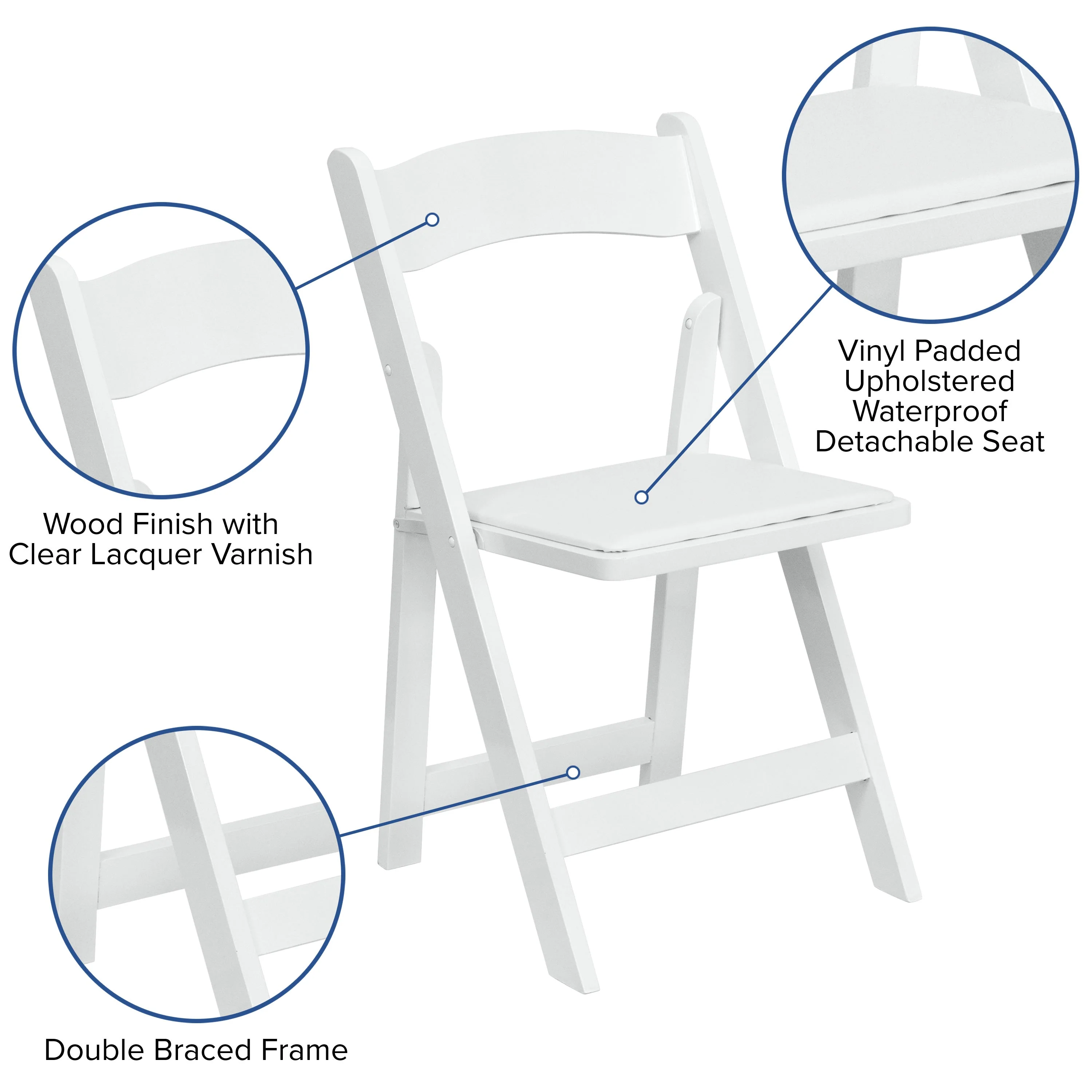 HERCULES Series Wood Folding Chair with Vinyl Padded Seat - Image 17