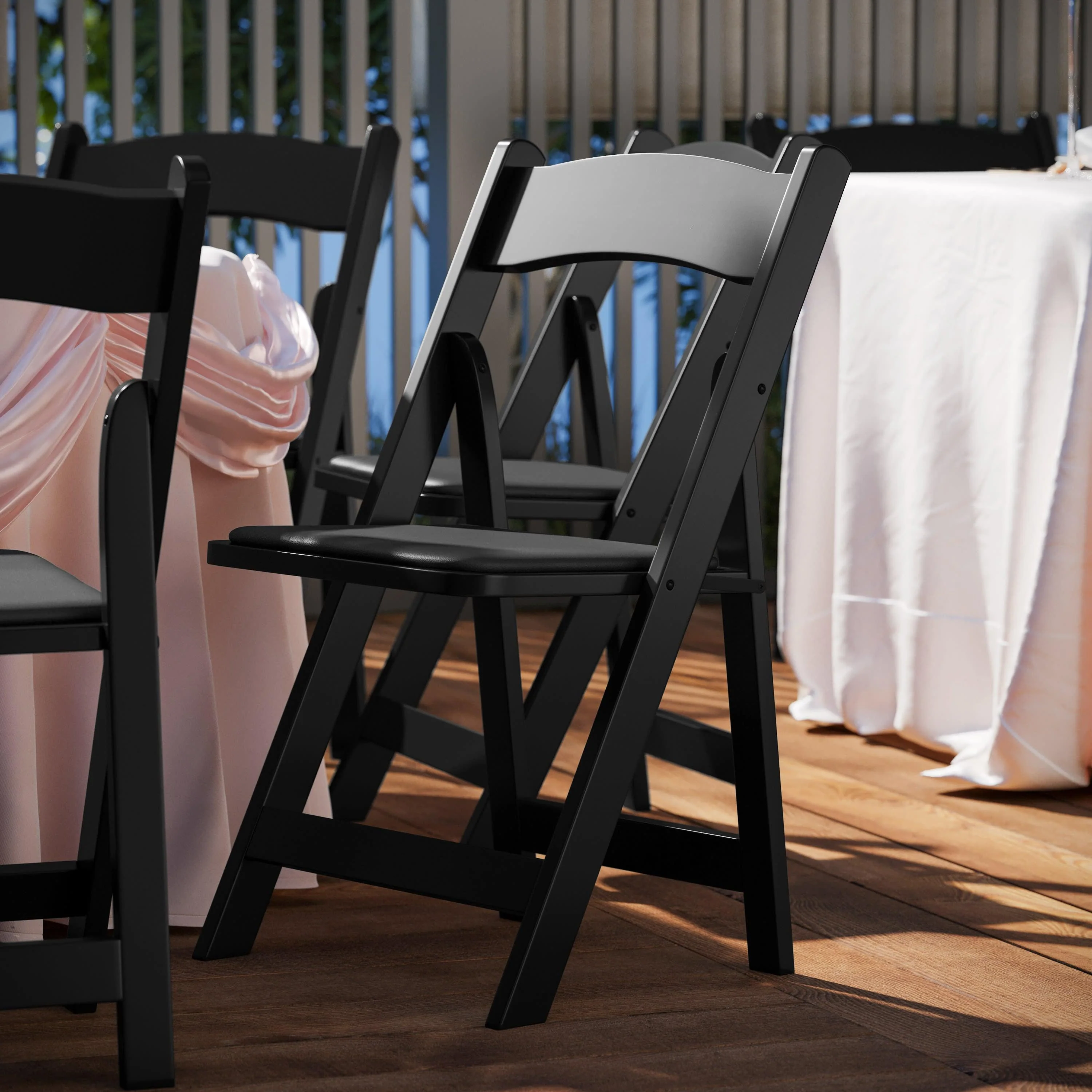 HERCULES Series Wood Folding Chair with Vinyl Padded Seat - Image 64
